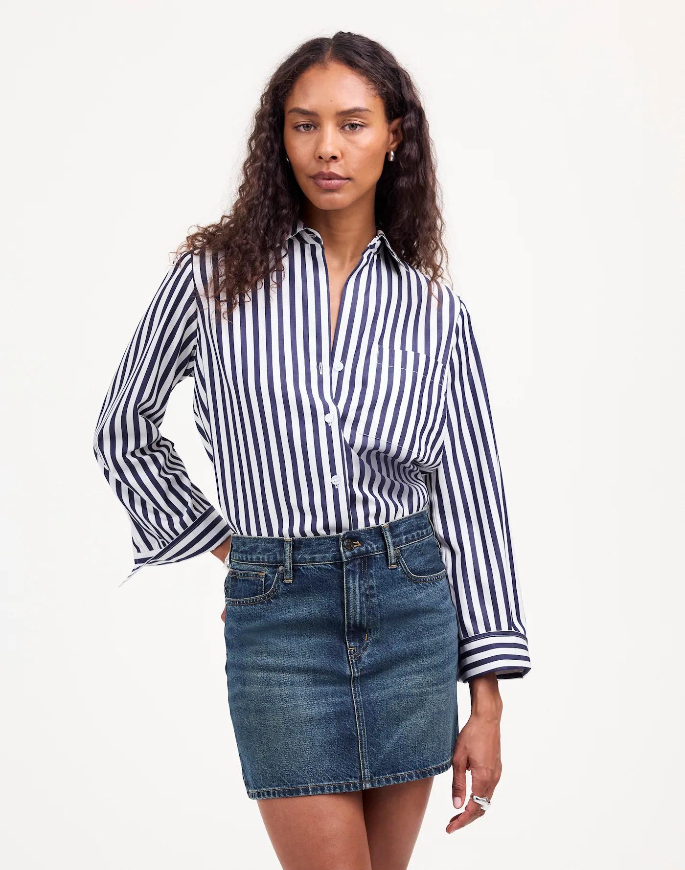 Denim Mini Skirt in Karney Wash Product Image