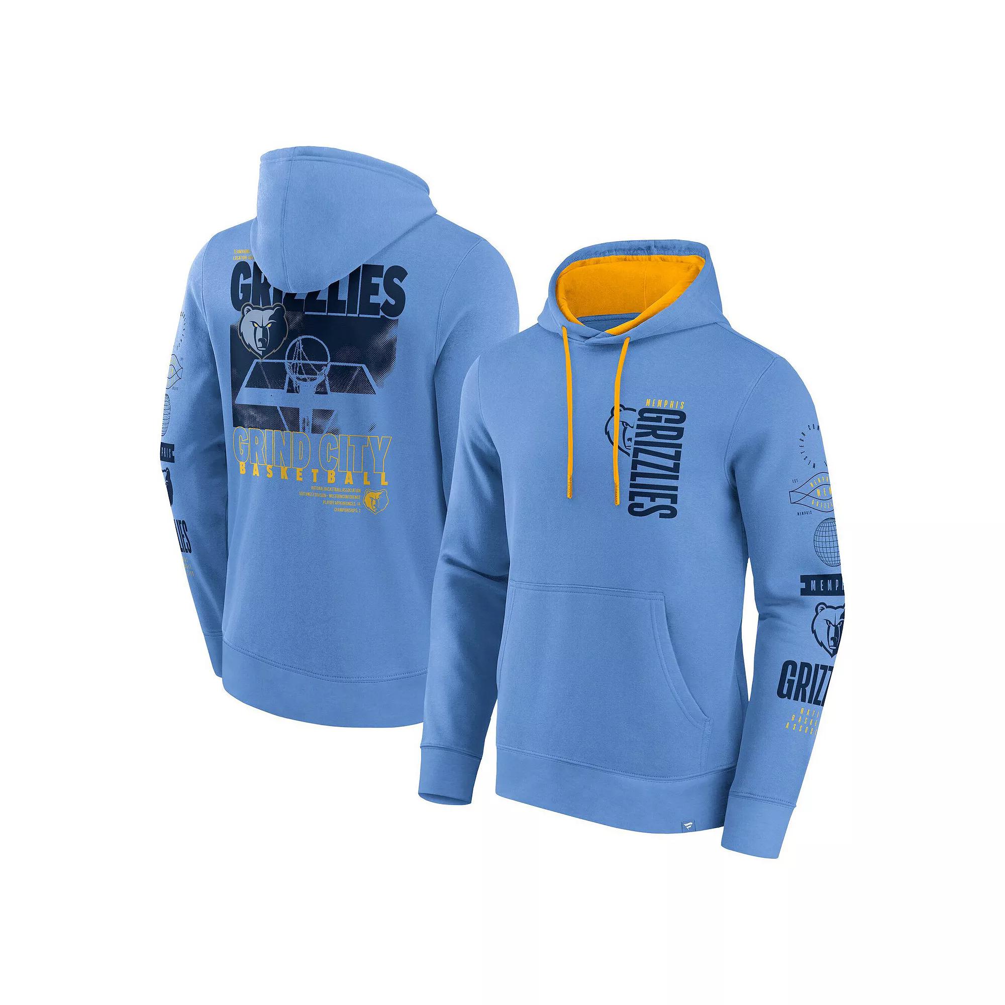 Men's Fanatics  Blue Memphis Grizzlies Game Time Crossover Pullover Hoodie, Size: Small, Grz Blue Product Image