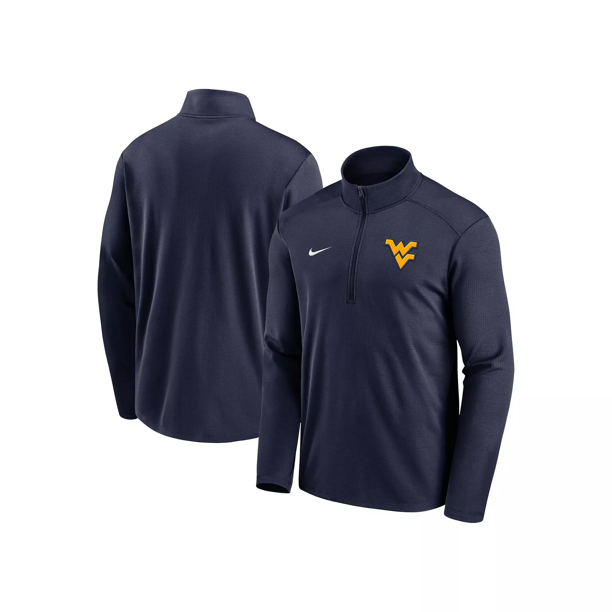 Men's Nike Navy West Virginia Mountaineers Primetime Pacer Performance Half-Zip Top,  Product Image