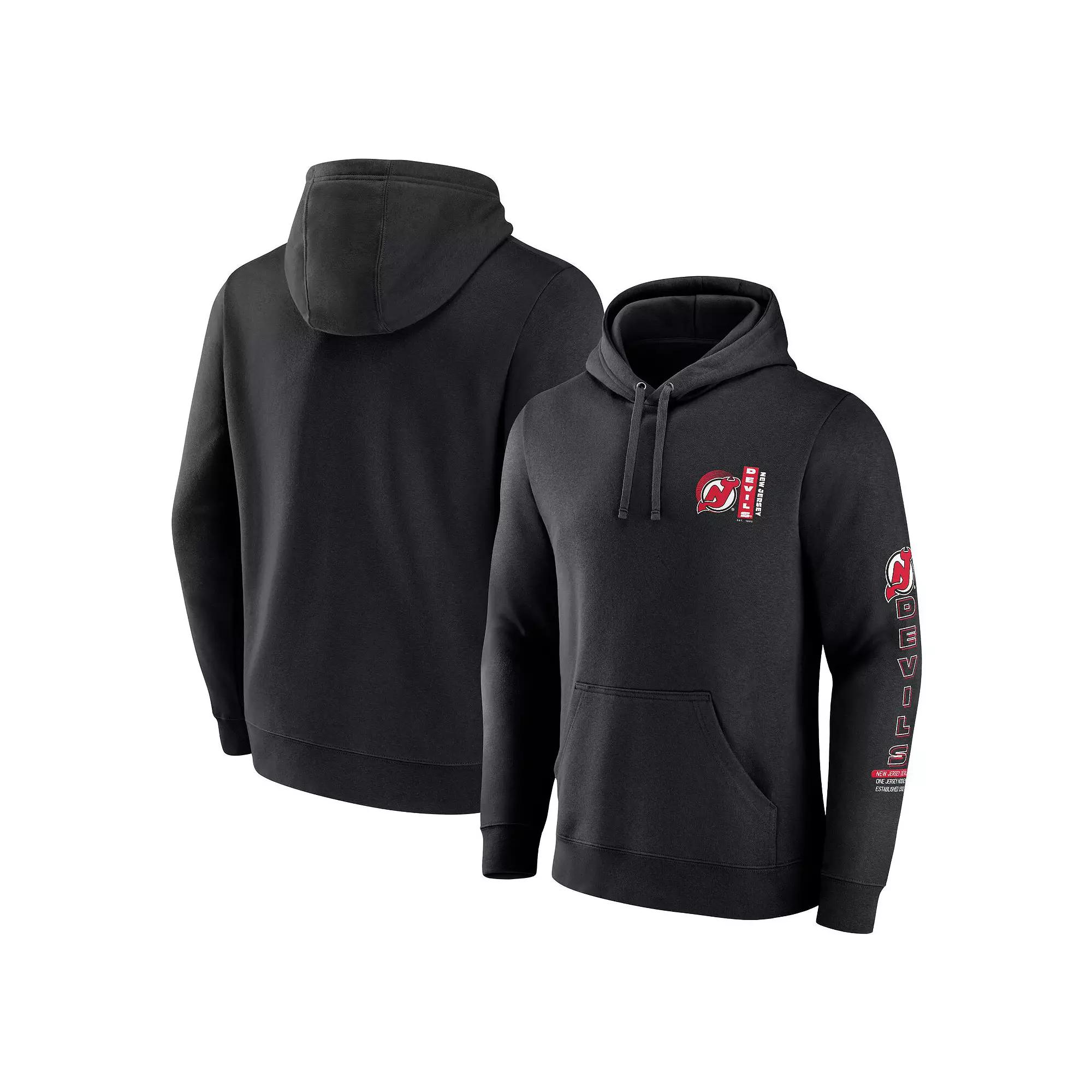 Men's Fanatics Black New Jersey Devils Revolution Pullover Hoodie,  Product Image