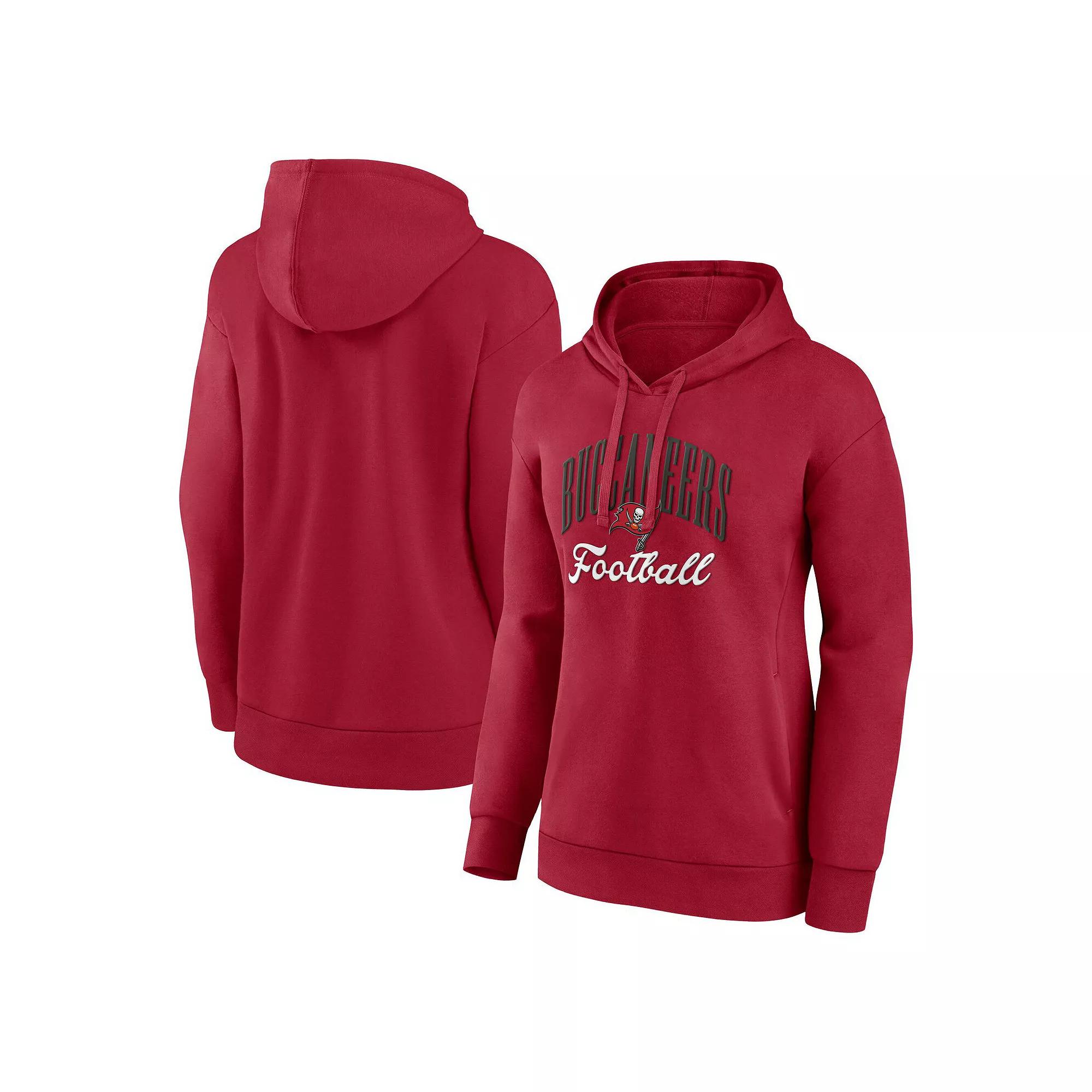 Women's Fanatics Red Tampa Bay Buccaneers Team Logo Victory Script Pullover Hoodie,  Product Image