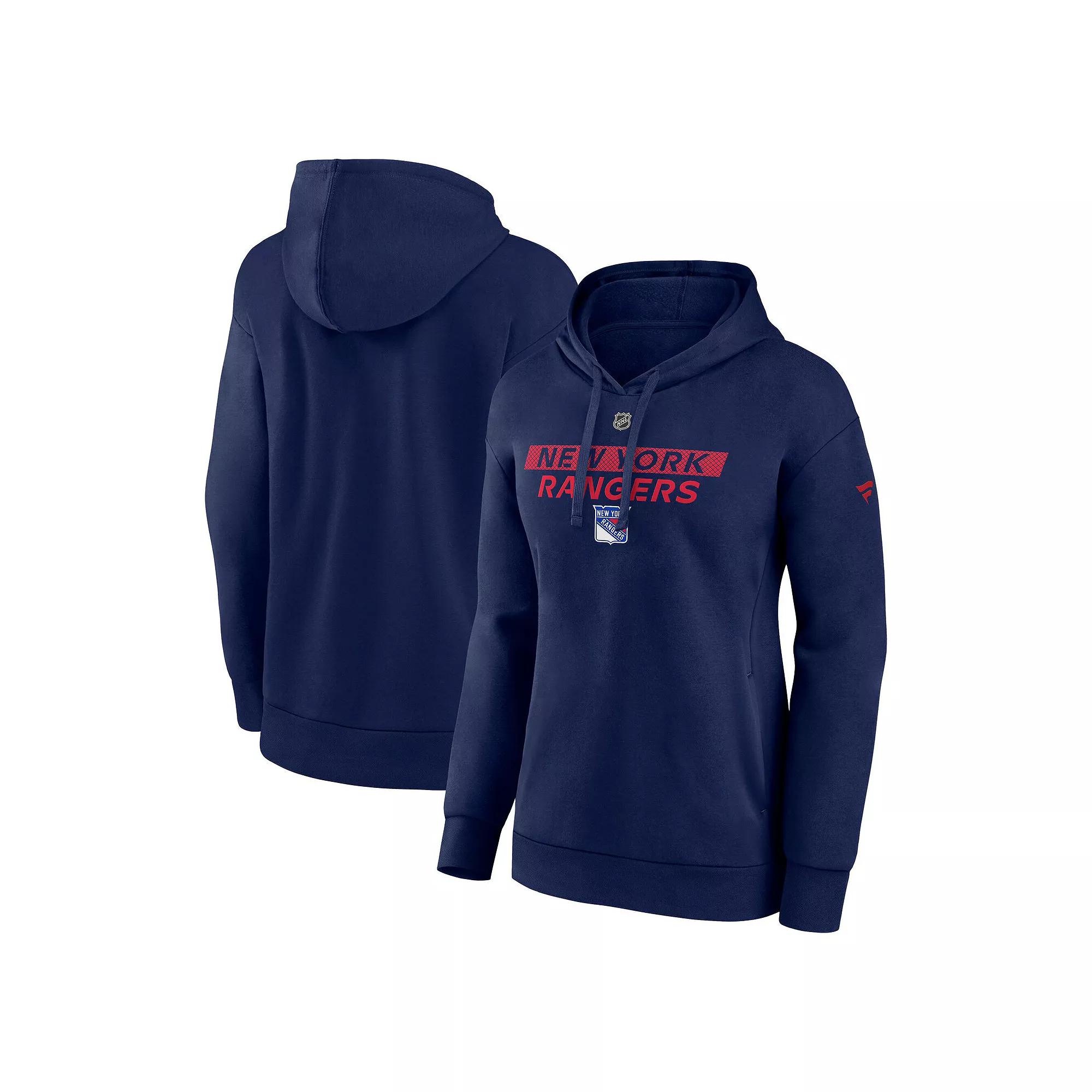 Women's Fanatics Navy New York Rangers Authentic Pro Core Primary Fleece Pullover Hoodie,  Product Image
