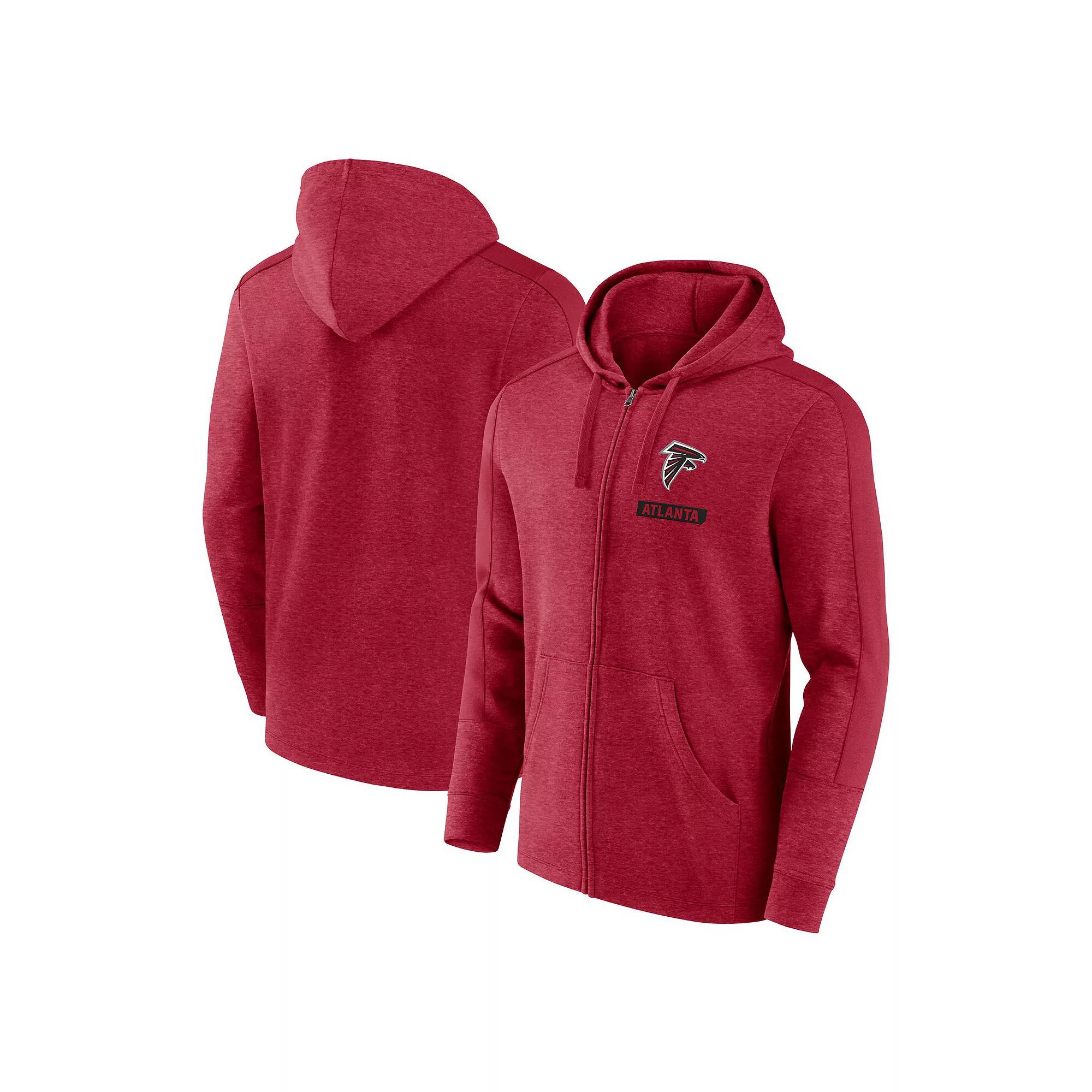 Men's Fanatics Heather Red Atlanta Falcons Gains Full-Zip Hoodie,  Product Image