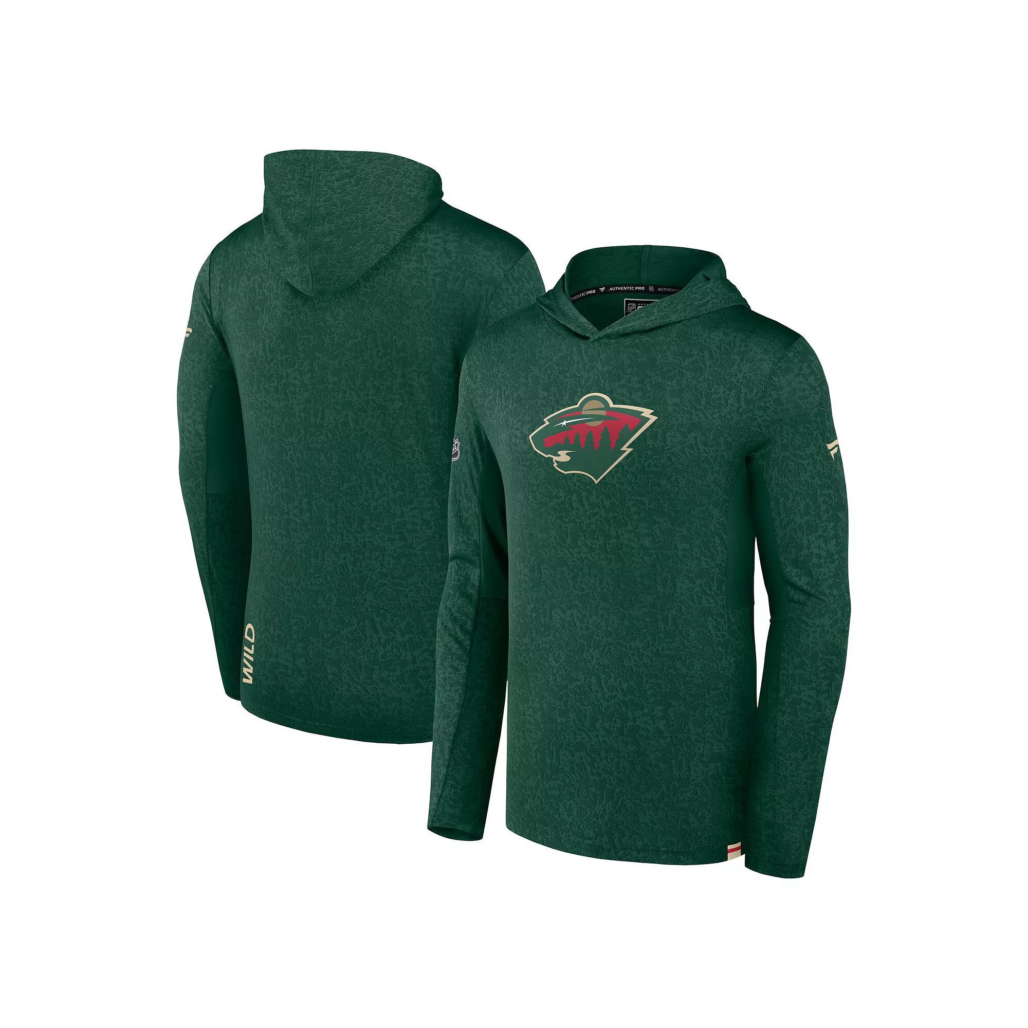 Men's Fanatics Branded  Green Minnesota Wild Authentic Pro Lightweight Pullover Hoodie, Size: Large Product Image
