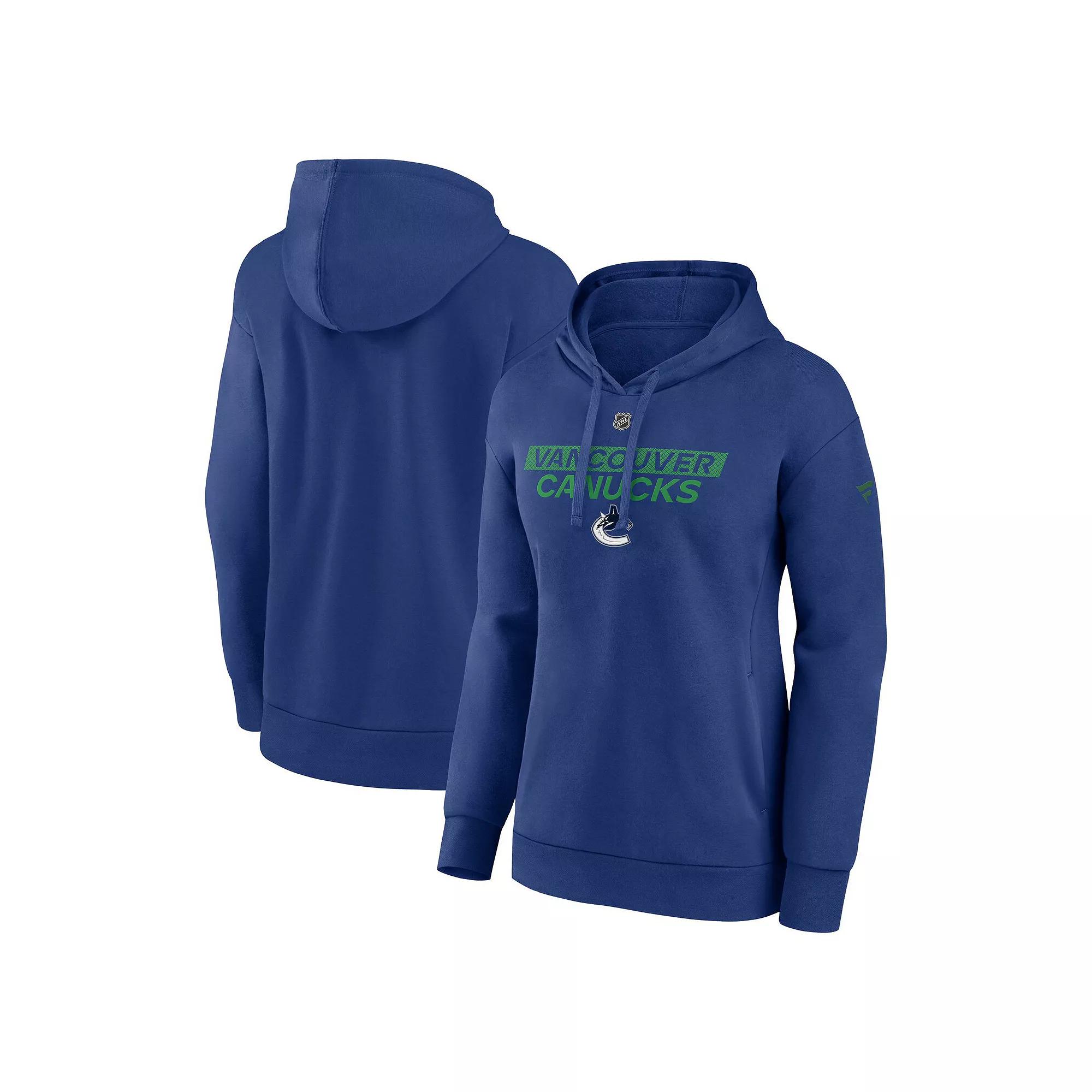 Women's Fanatics Blue Vancouver Canucks Authentic Pro Core Primary Fleece Pullover Hoodie,  Product Image