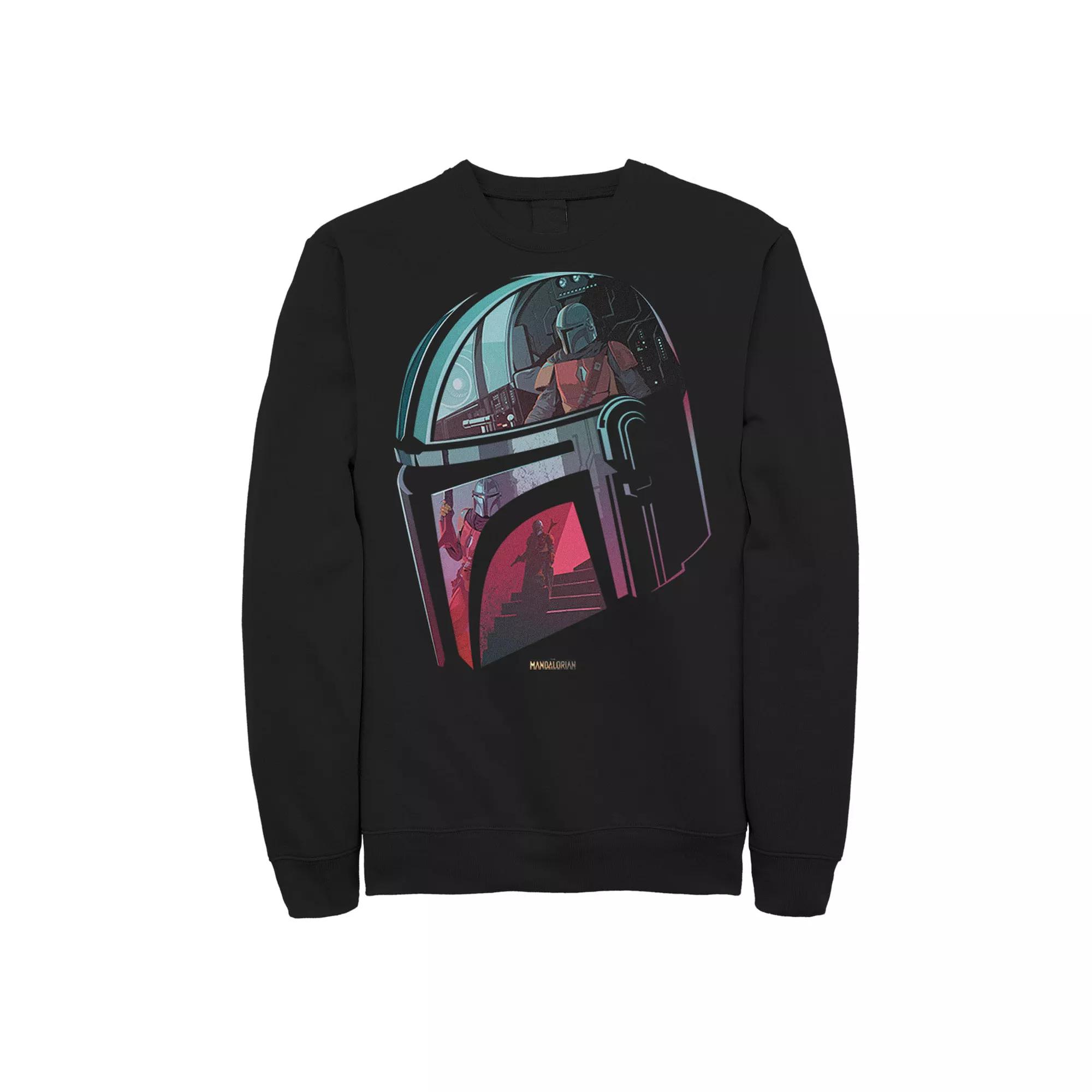 Men's The Mandalorian Helmet Reflection Sweatshirt,  Product Image