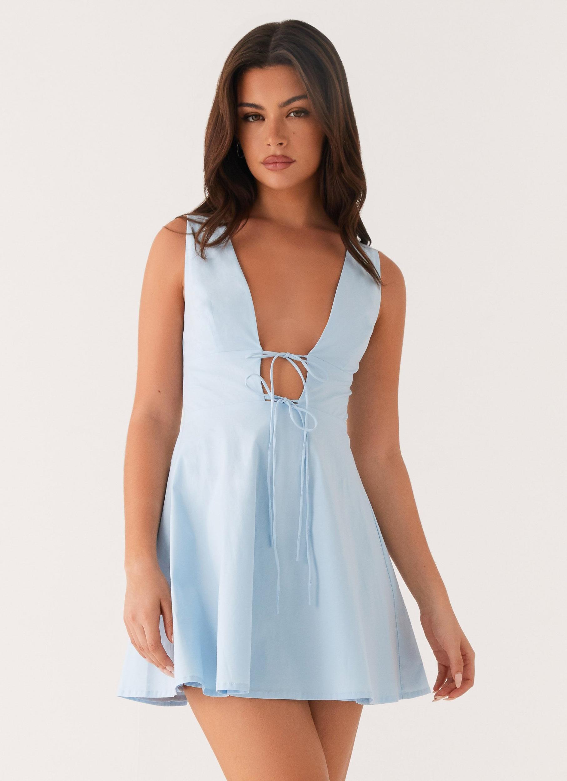 Drew Mini Dress - Blue Product Image
