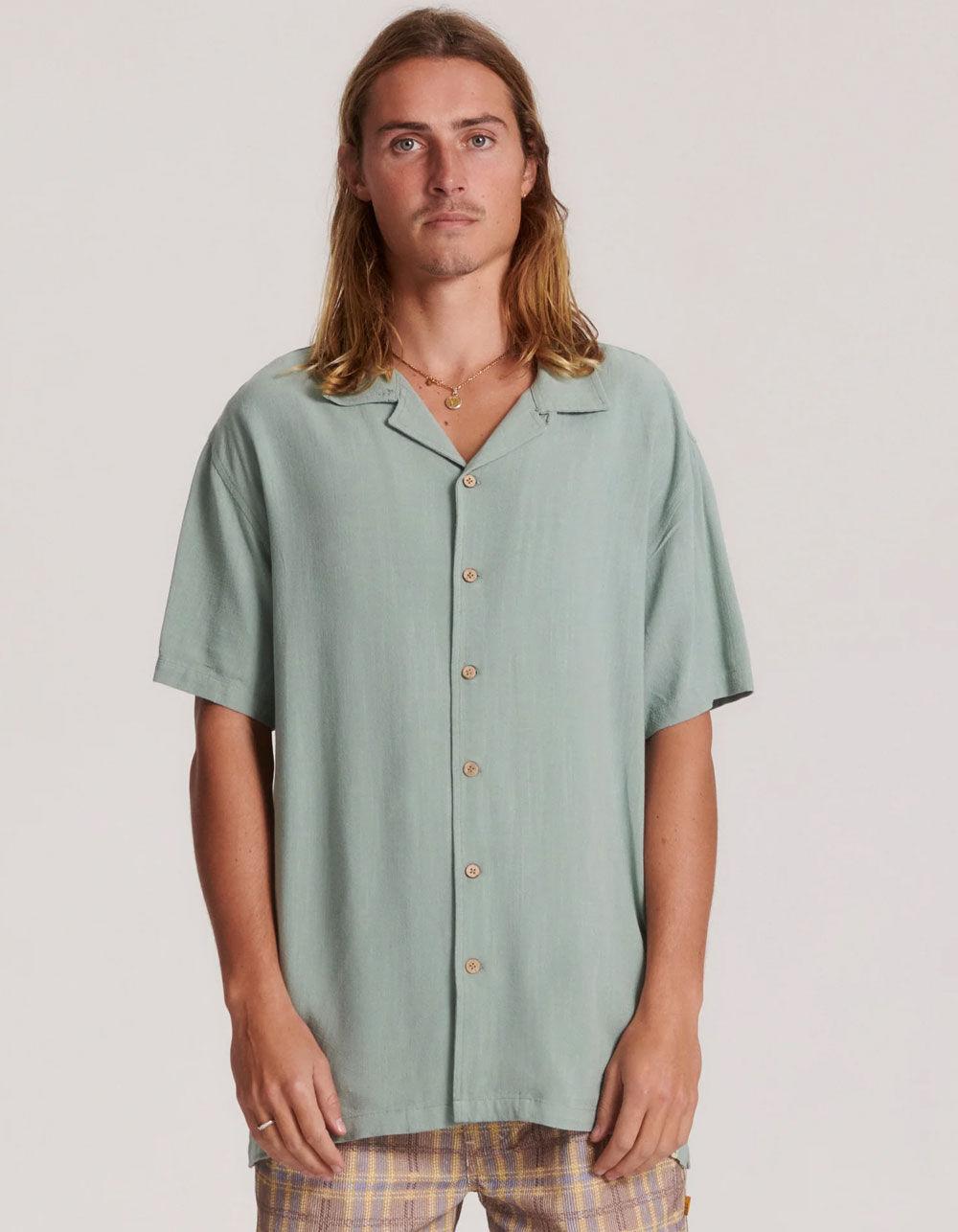 THE CRITICAL SLIDE SOCIETY Ernie Mens Resort Shirt - SEAFOAM Product Image