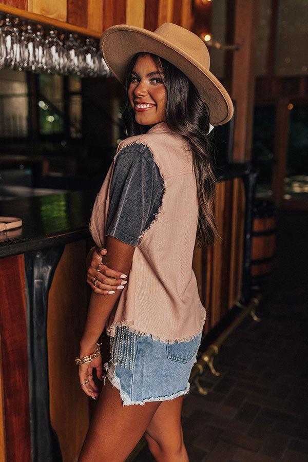 Drawn To The Beach Linen-Blend Button Up Product Image