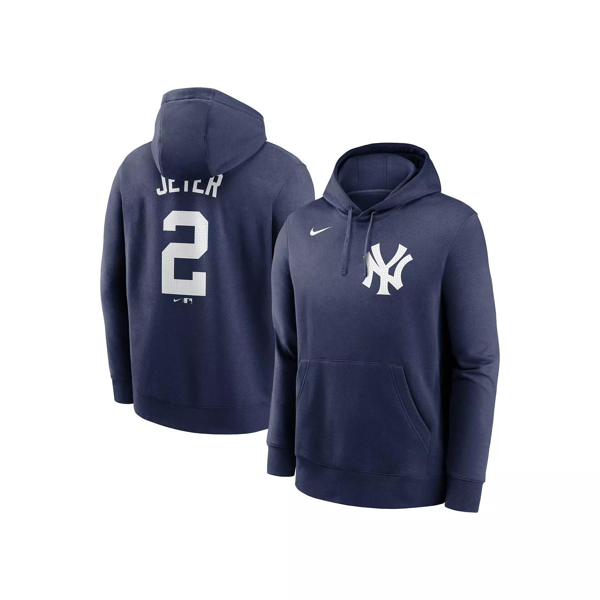 Men's Nike Derek Jeter Navy New York Yankees Player Name & Number Club Pullover Hoodie,  Product Image