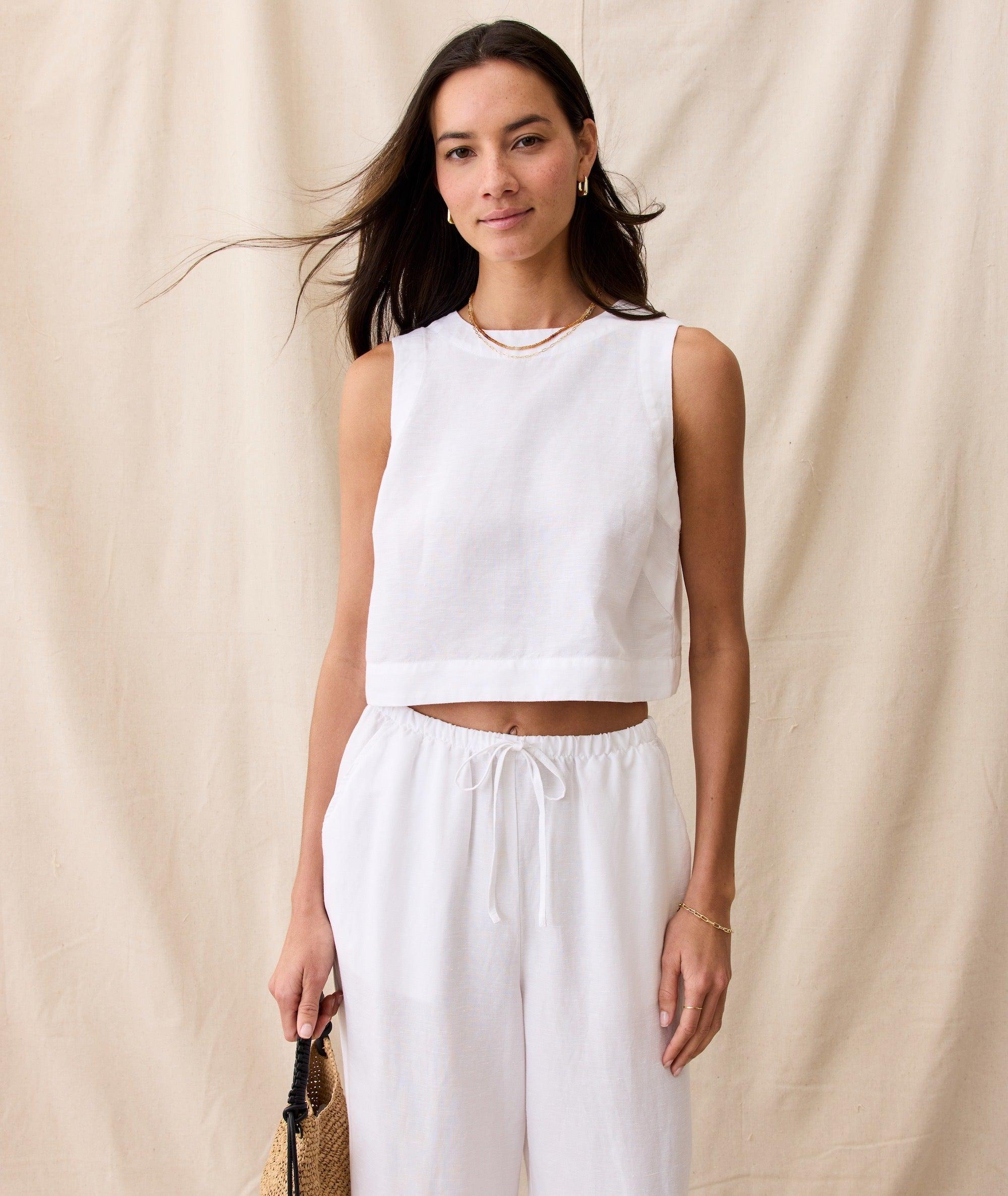 Linen Drawstring Wide Leg Pant Product Image