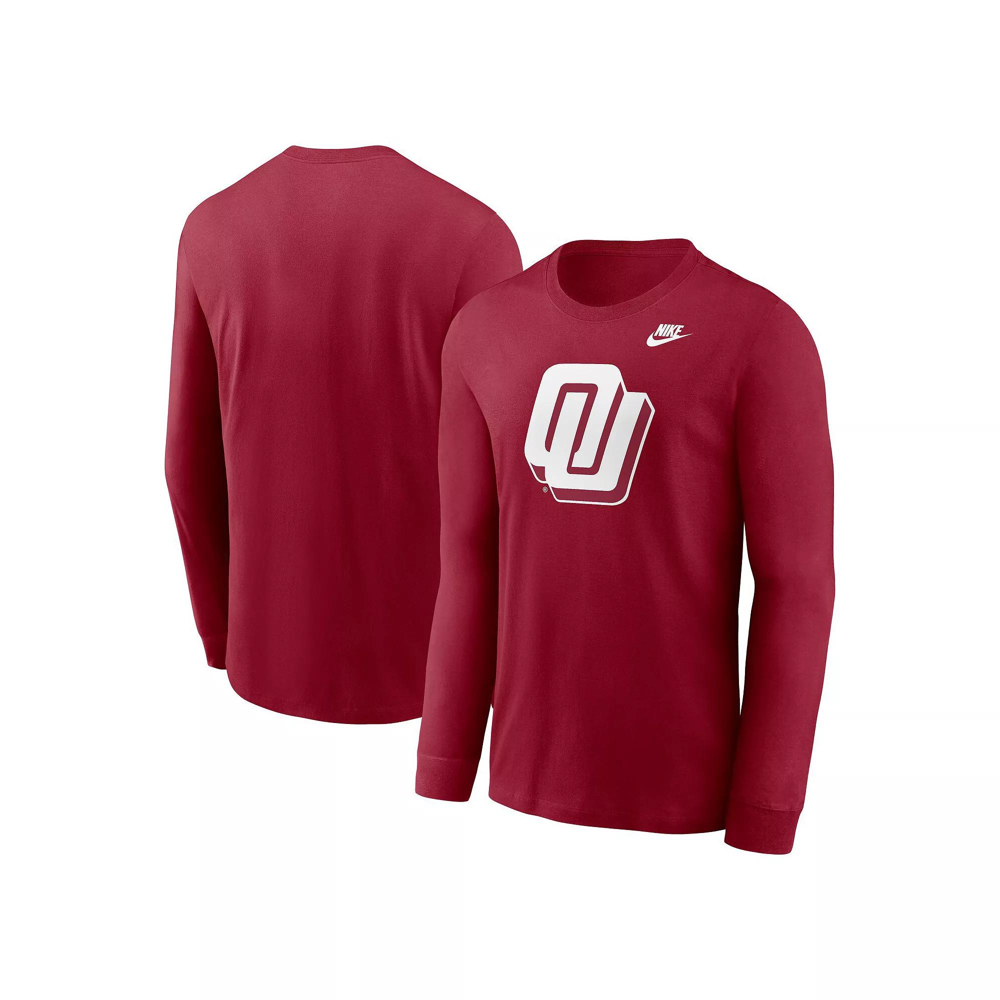 Men's Nike Crimson Oklahoma Sooners Alternate Logo Long Sleeve T-Shirt,  Product Image