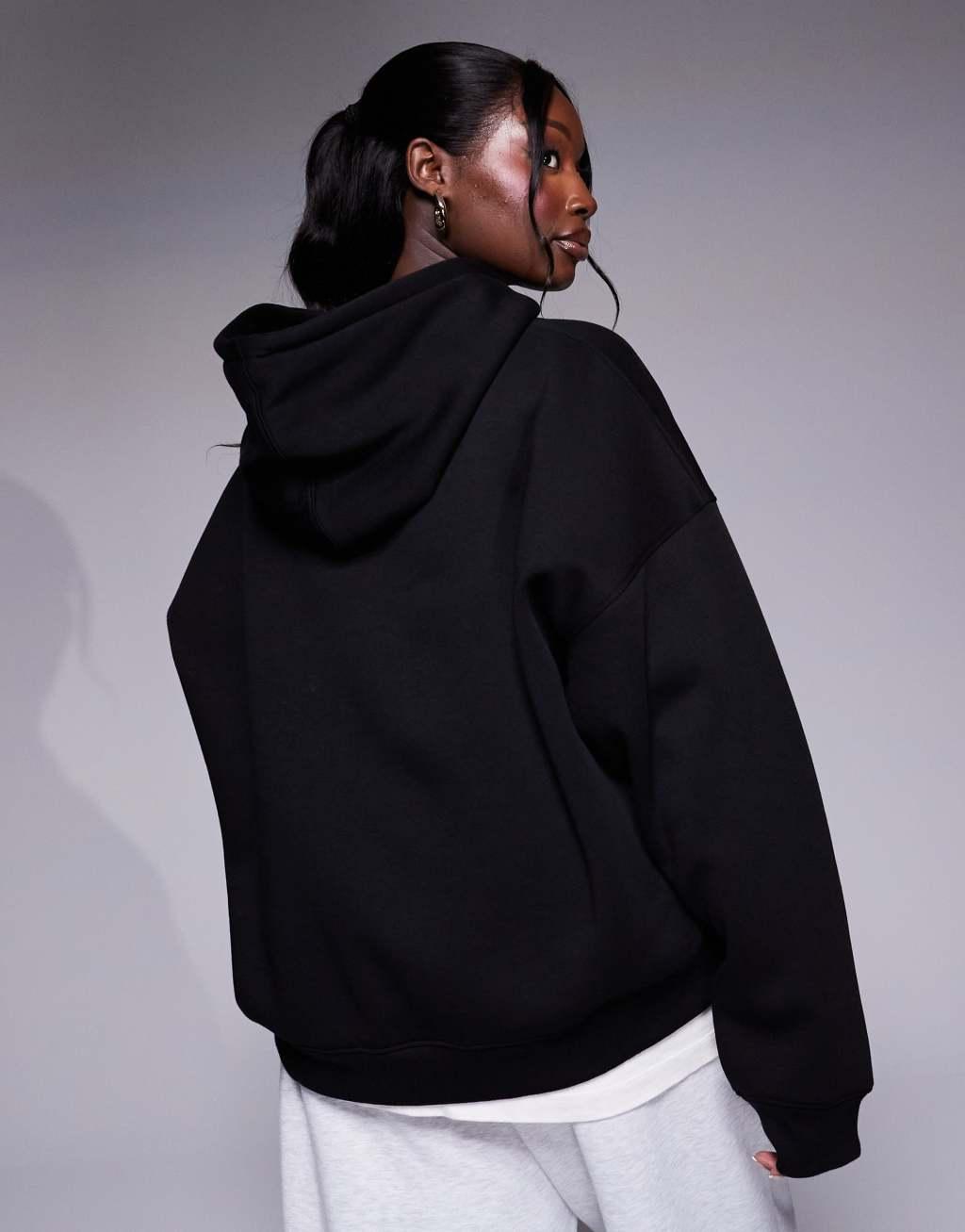 Kaiia Plus logo oversized hoodie in black Product Image