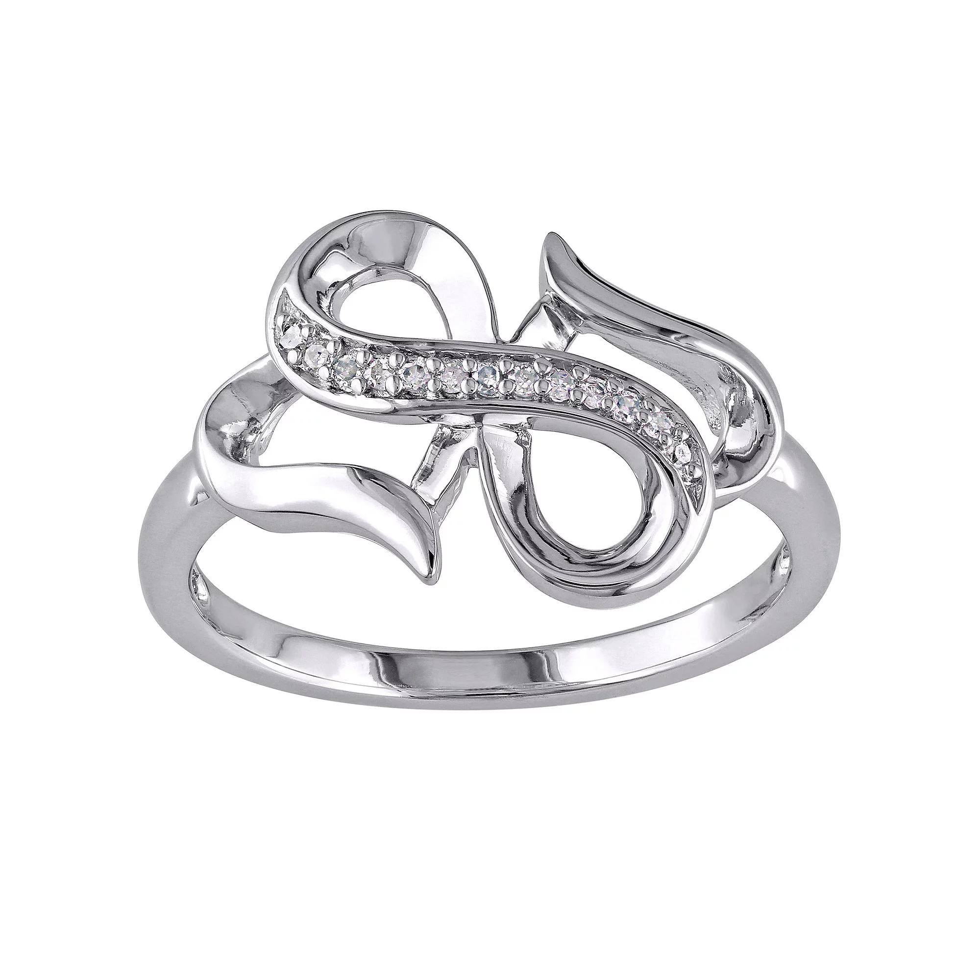 Stella Grace Sterling Silver Diamond Accent Infinity Heart Ring, Women's, Size: 8 Product Image