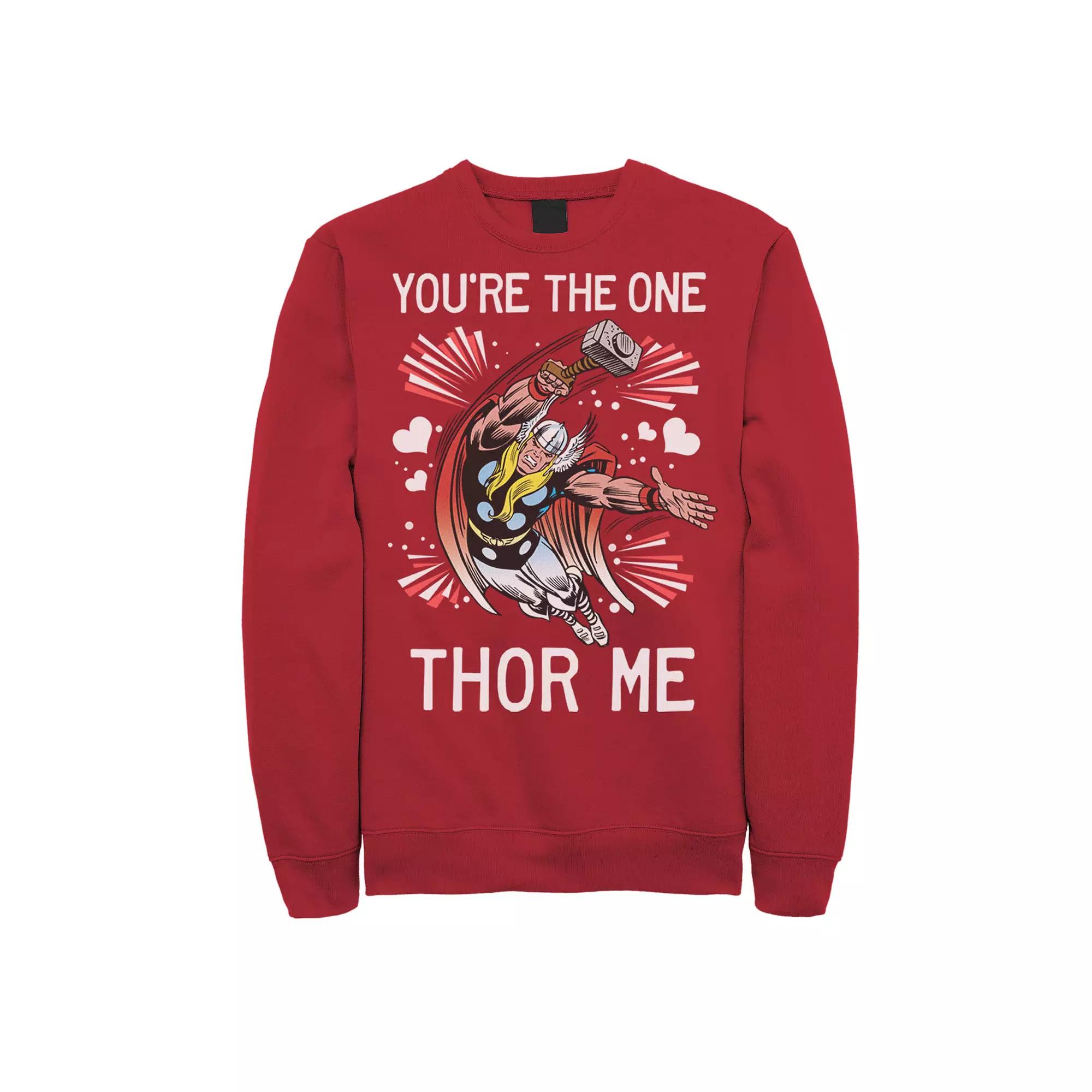 Men's Marvel Thor You're The One Thor Me Valentine Graphic Fleece Pullover,  Product Image