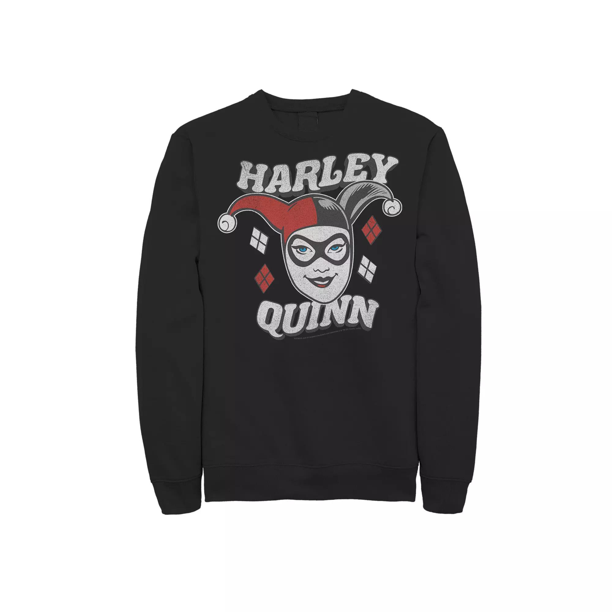 Men's DC Comics Harley Quinn Big Face Sweatshirt,  Product Image