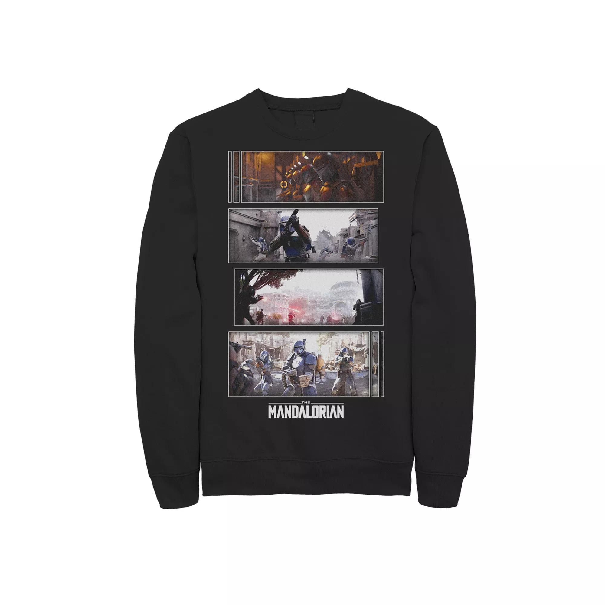 Men's Star Wars The Mandalorian Attack Scenes Boxes Graphic Fleece,  Product Image