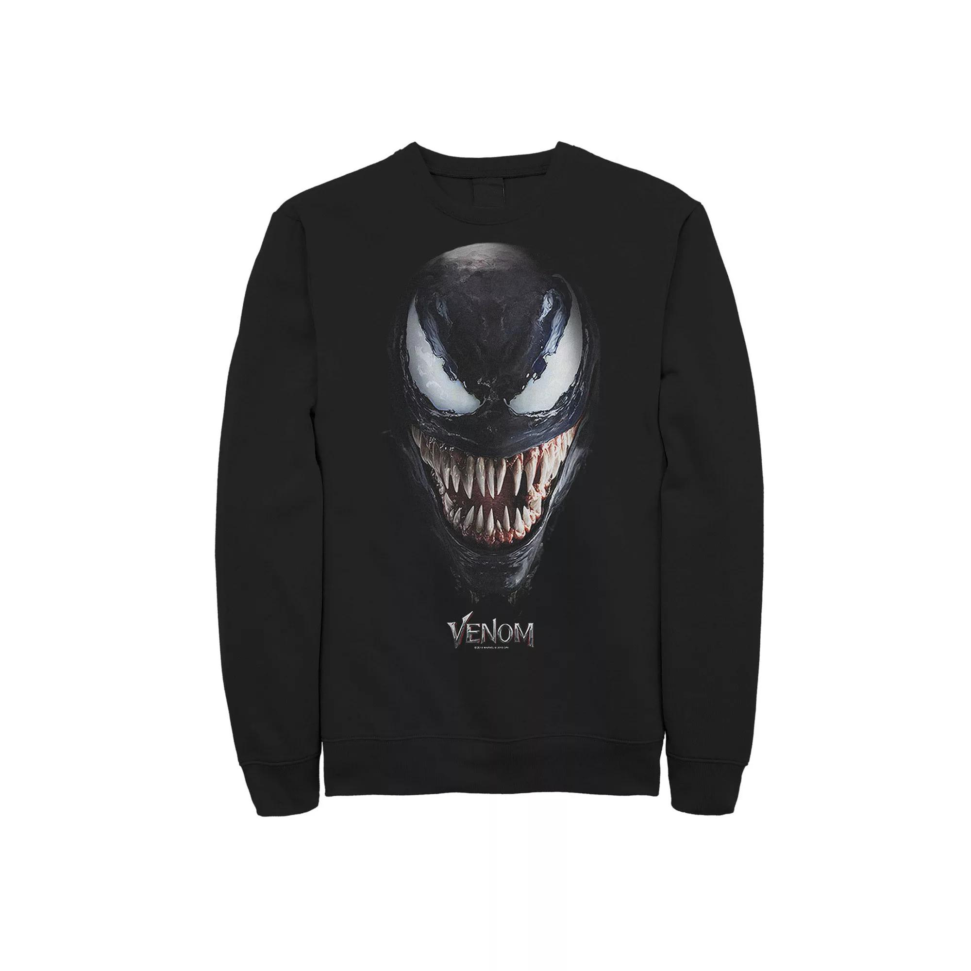 Men's Marvel Venom Big Face Up Close Grin Graphic Fleece Pullover,  Product Image
