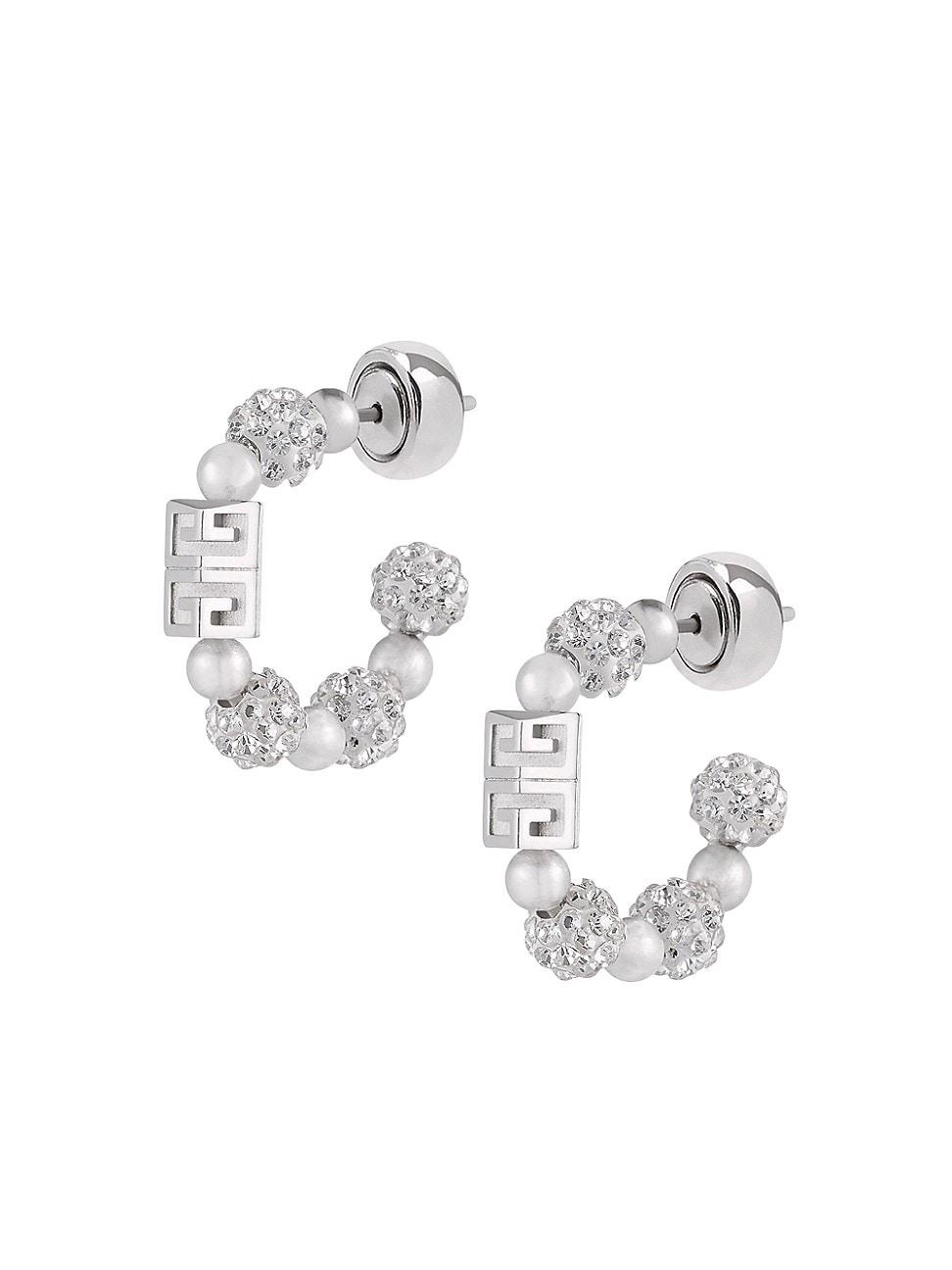 Womens 4G Earrings in Metal with Crystals Product Image