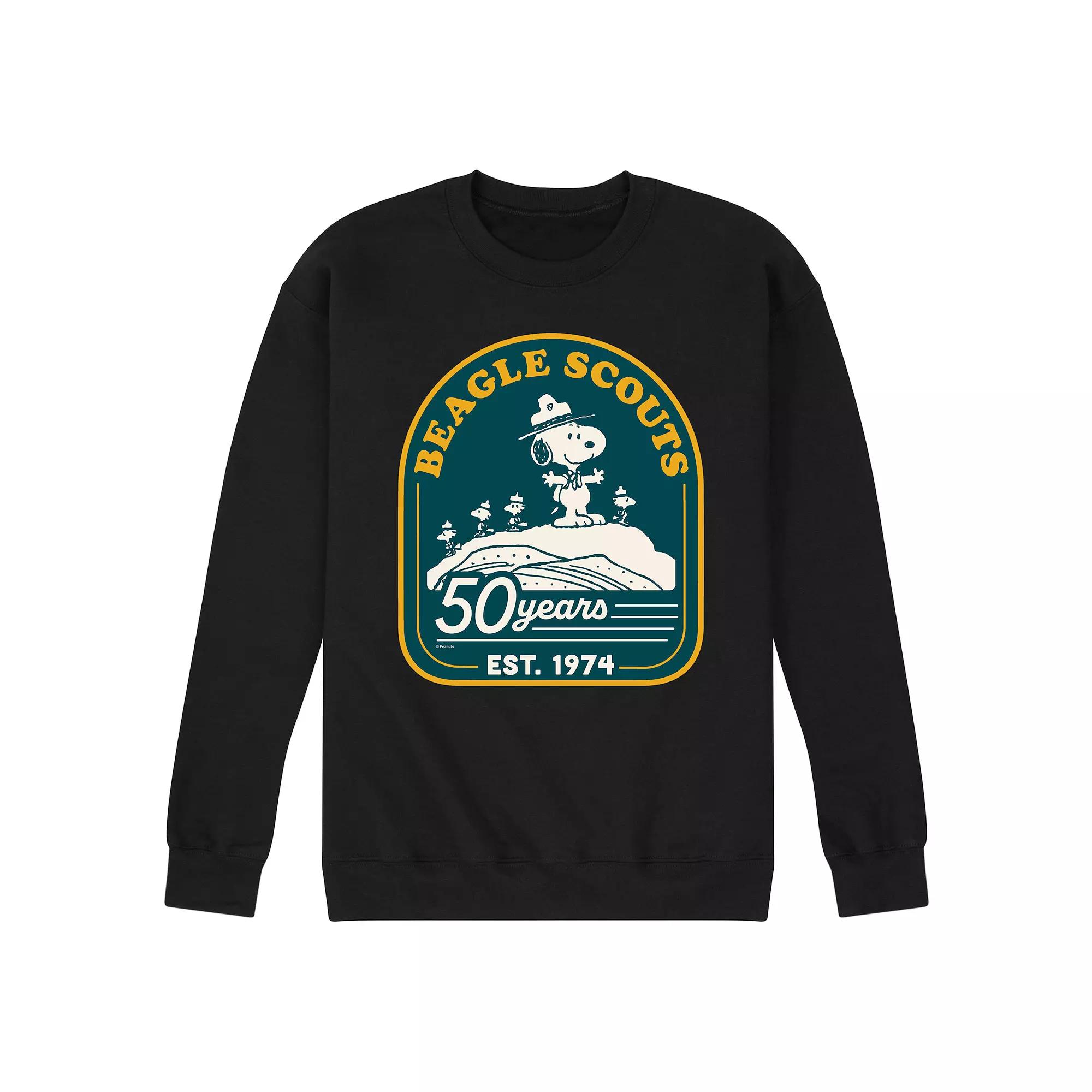 Men's Peanuts Beagle Scout Mountain Top Fleece Sweatshirt,  Product Image