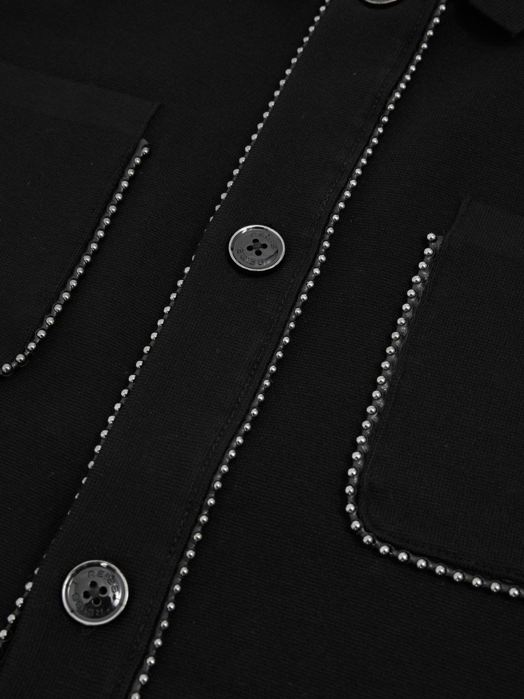 Hardware-Embellished Cardigan in Black Product Image