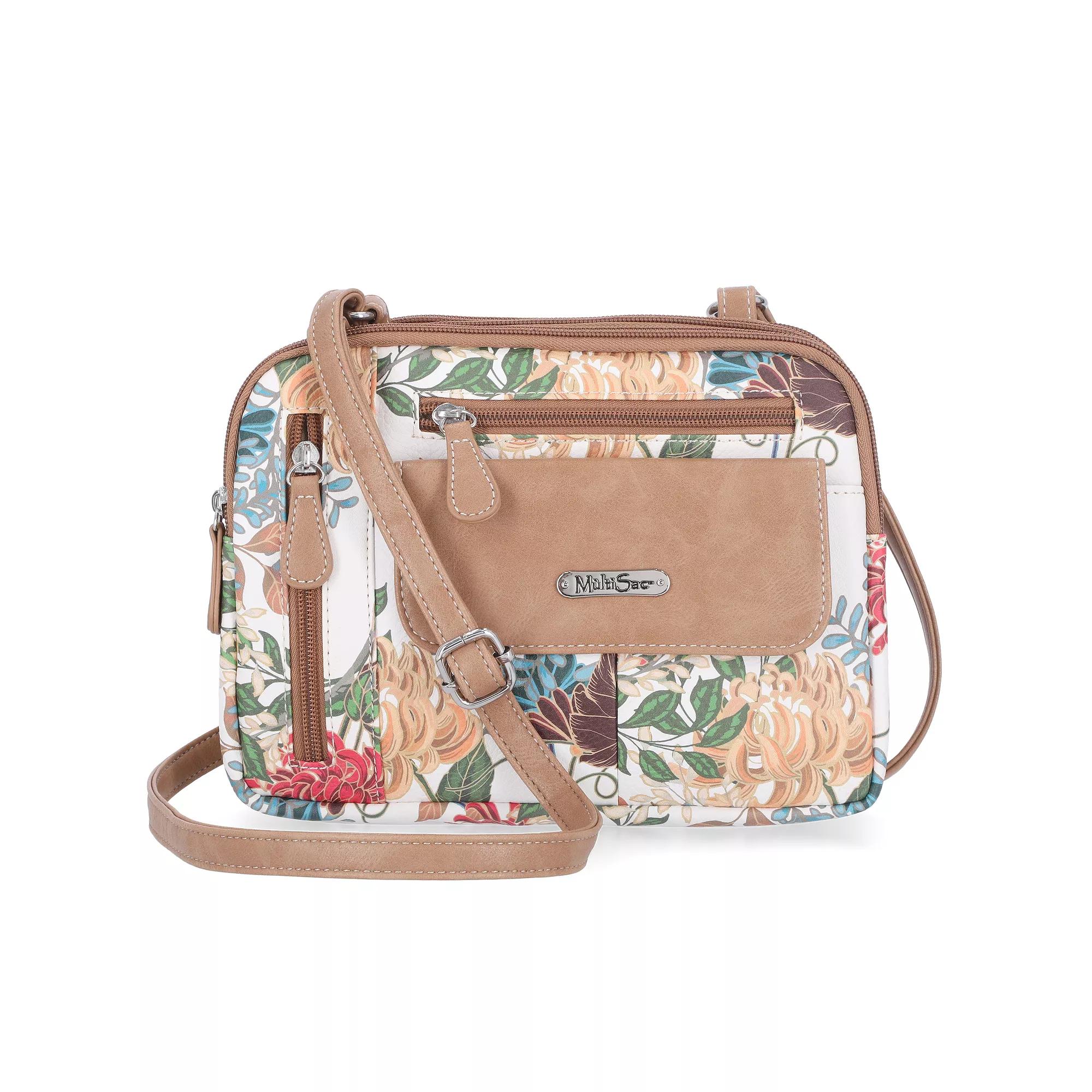 Women's MultiSac Zippy Crossbody Bag, White Elegance Flrl Product Image