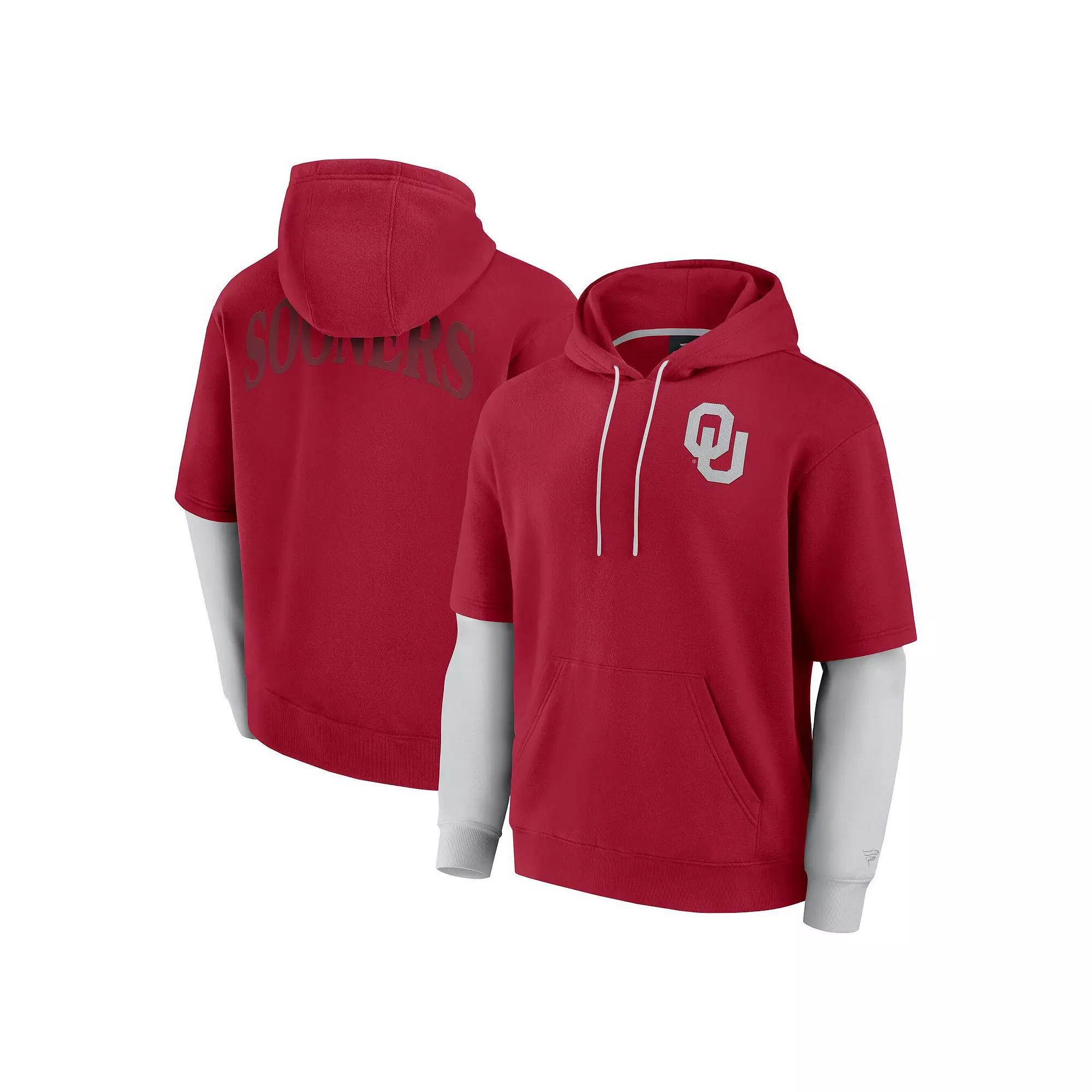Men's Fanatics Crimson Oklahoma Sooners Sleek Pullover Hoodie,  Product Image