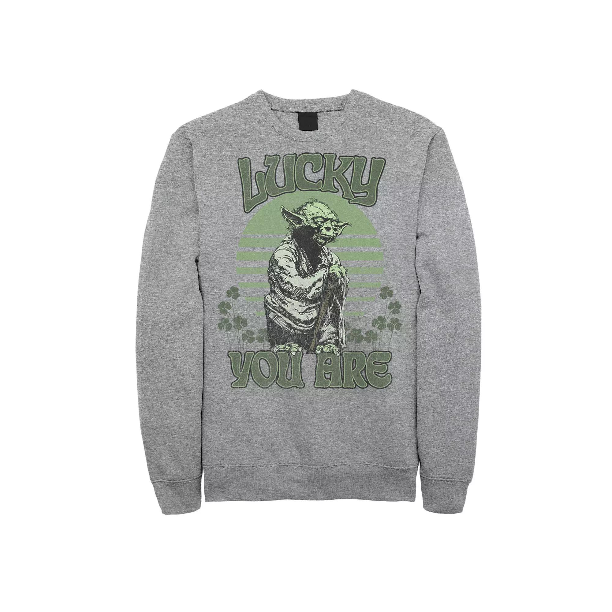 Men's Star Wars Yoda Lucky You Are Retro St. Patty Sweatshirt,  Product Image