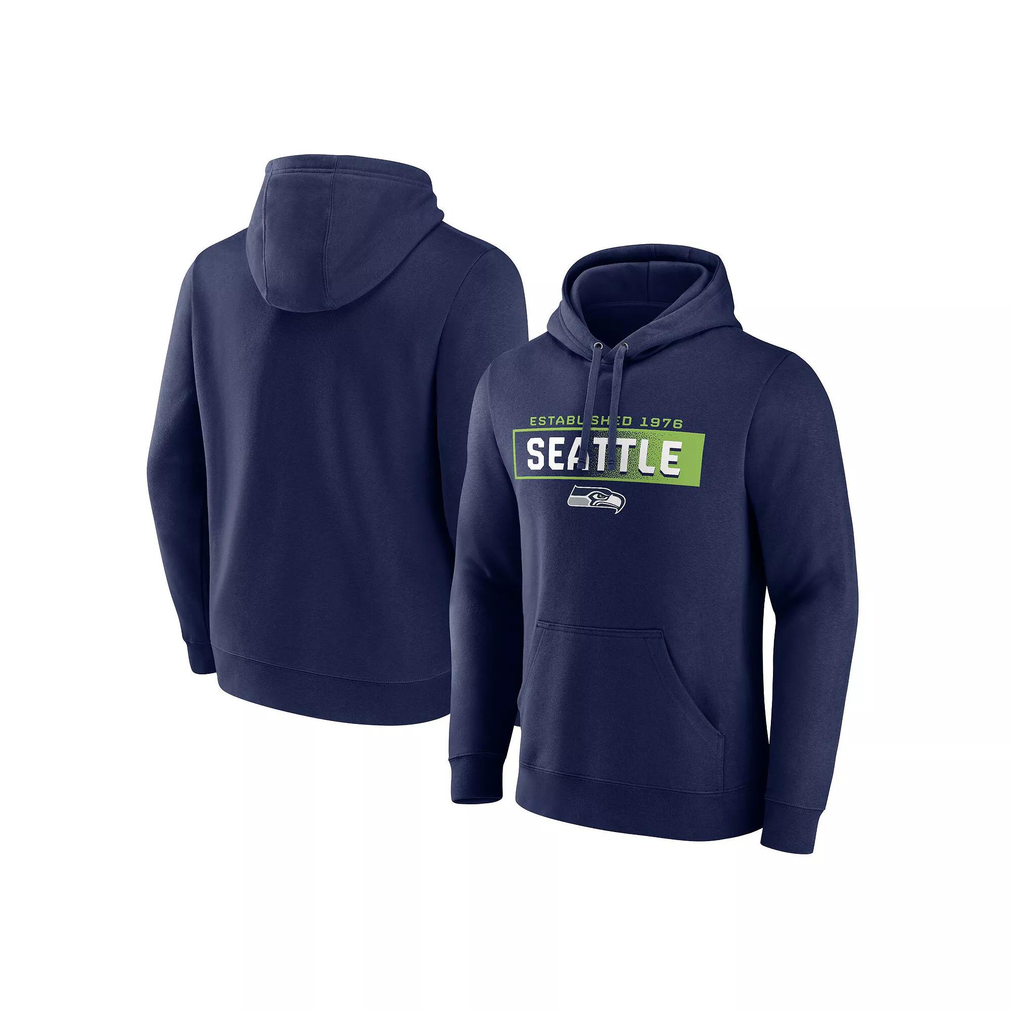 Men's Fanatics Branded College Navy Seattle Seahawks Down The Field Pullover Hoodie, Size: 4XB, Blue Product Image