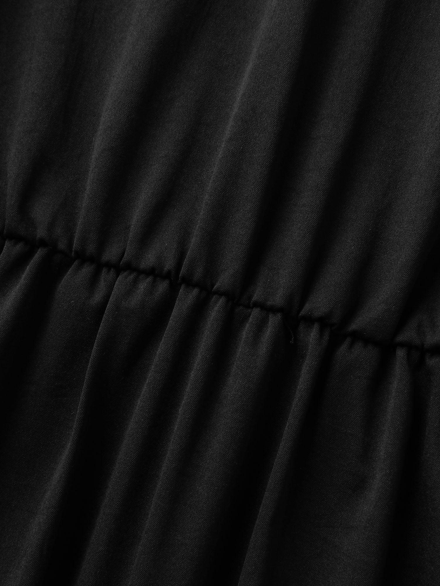 Cinched Flared Waist Button Detail Blouse Female Product Image