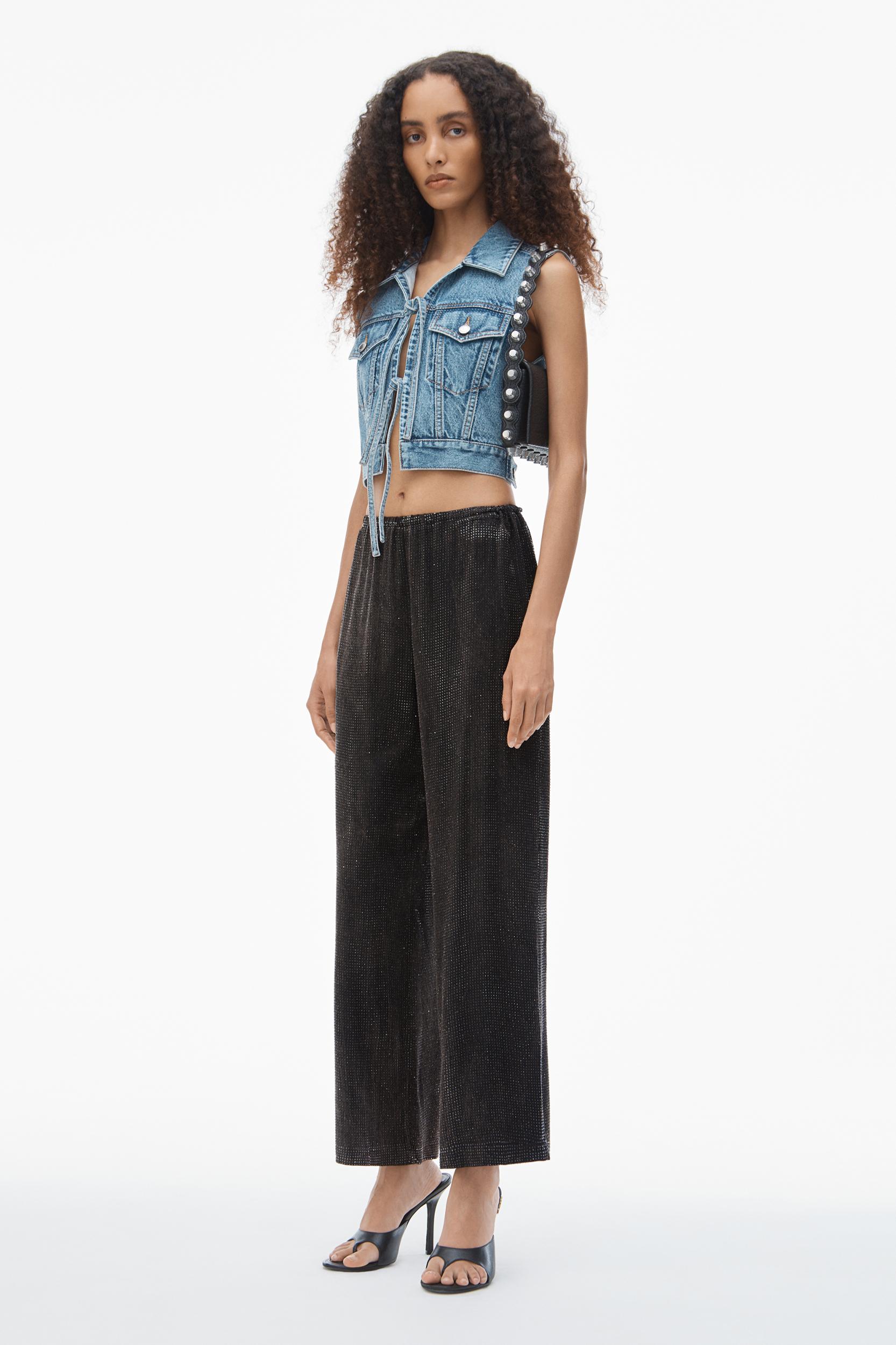 Crystal Hotfix Slim Relaxed-fit Pants Product Image