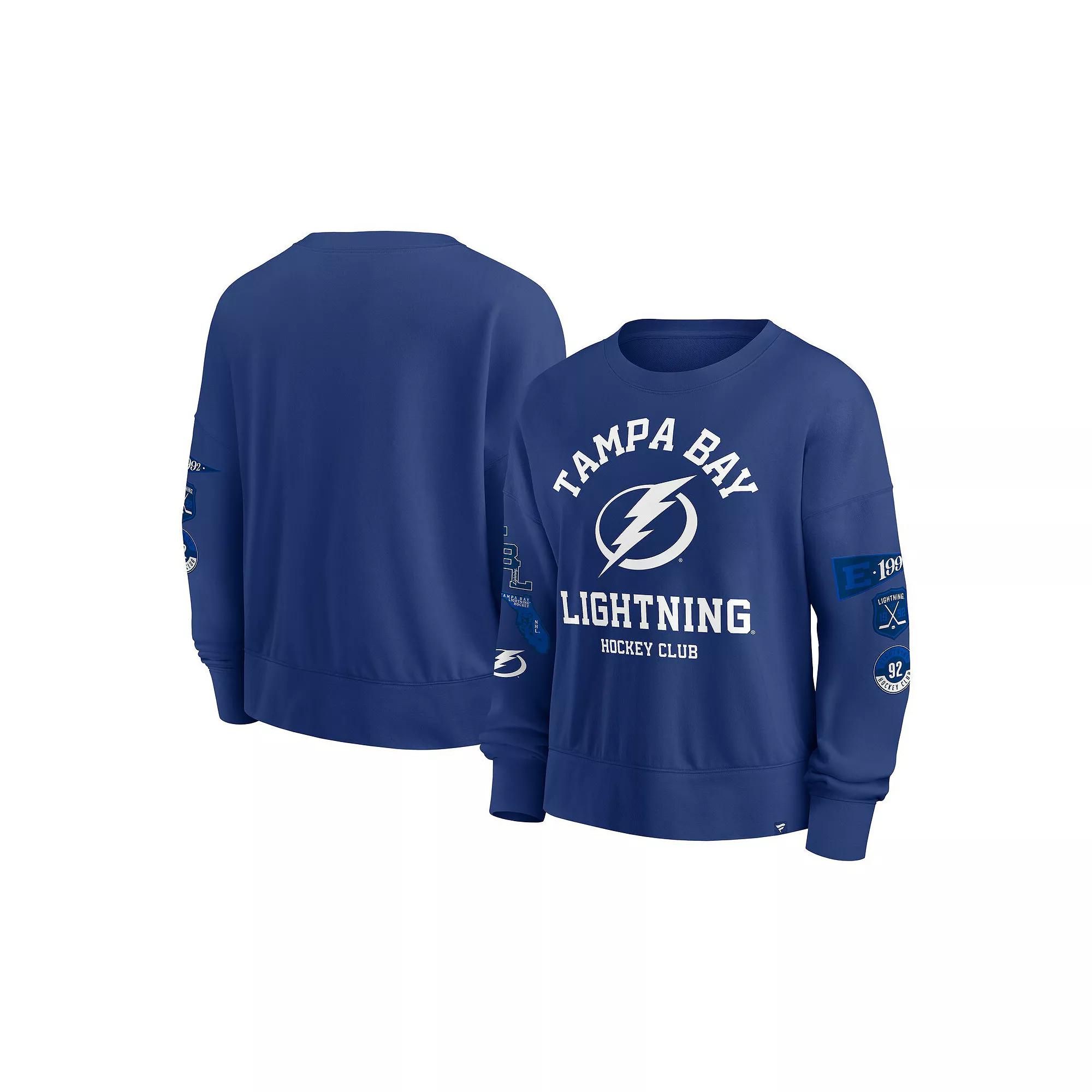Women's Fanatics Blue Tampa Bay Lightning Go Team Pullover Sweatshirt,  Product Image