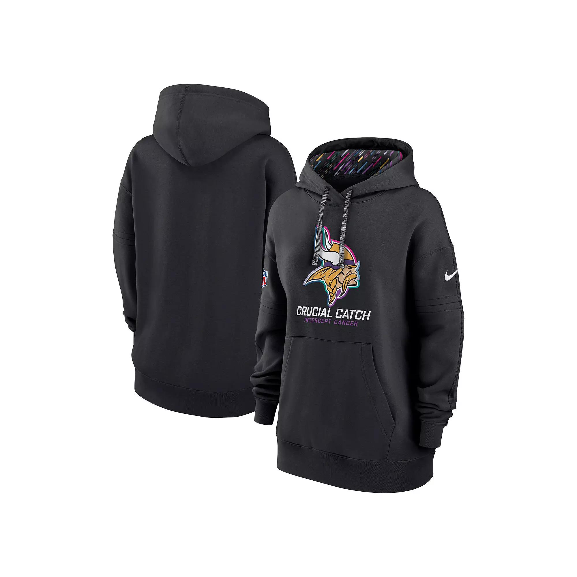 Women's Nike  Black Minnesota Vikings 2024 NFL Crucial Catch Club Pullover Hoodie, Size: XS Product Image