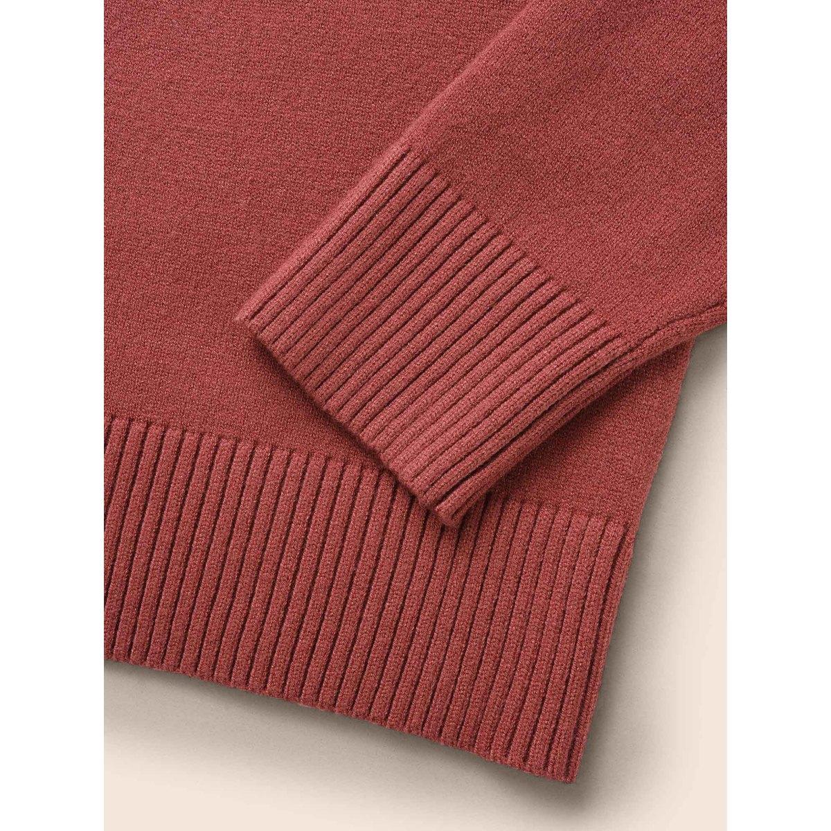 Plus Size Bowknot Jacquard Drop Shoulder Pullover DustyPink Women Casual Long Sleeve Round Neck Everyday Pullovers BloomChic 26/4X Product Image