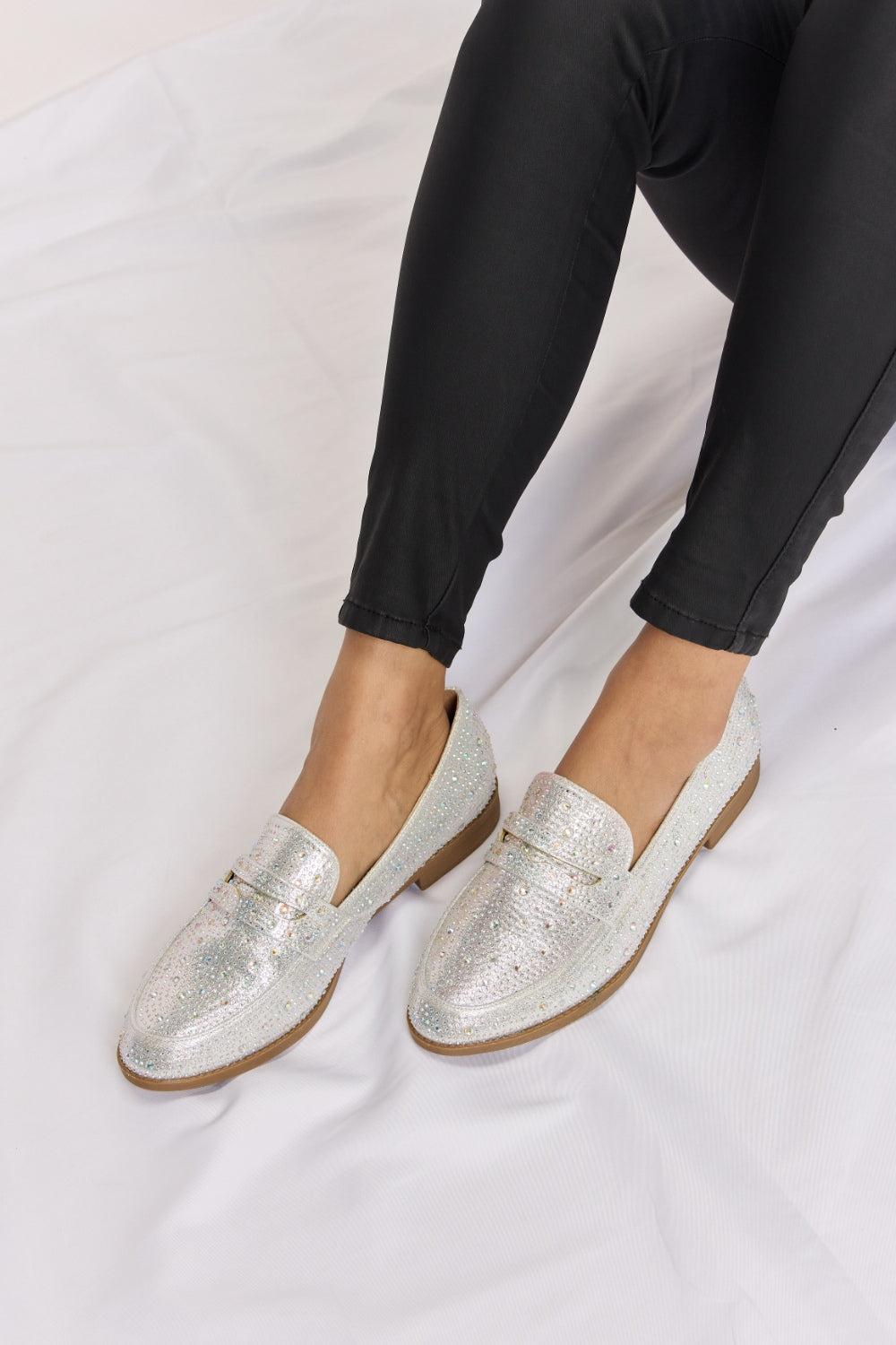 Forever Link Rhinestone Point Toe Loafers Product Image