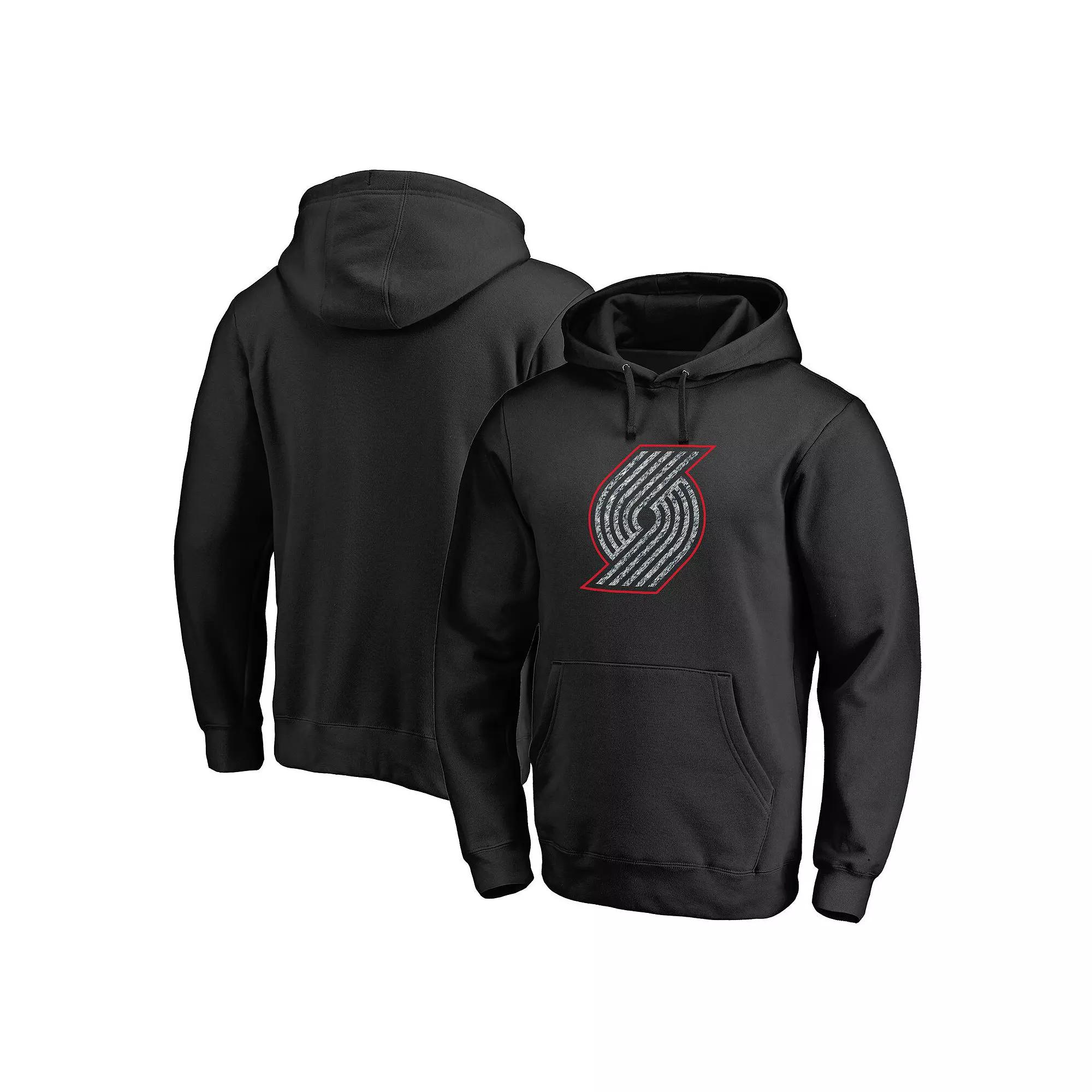 Men's Fanatics Branded Black Portland Trail Blazers Static Logo Pullover Hoodie,  Product Image