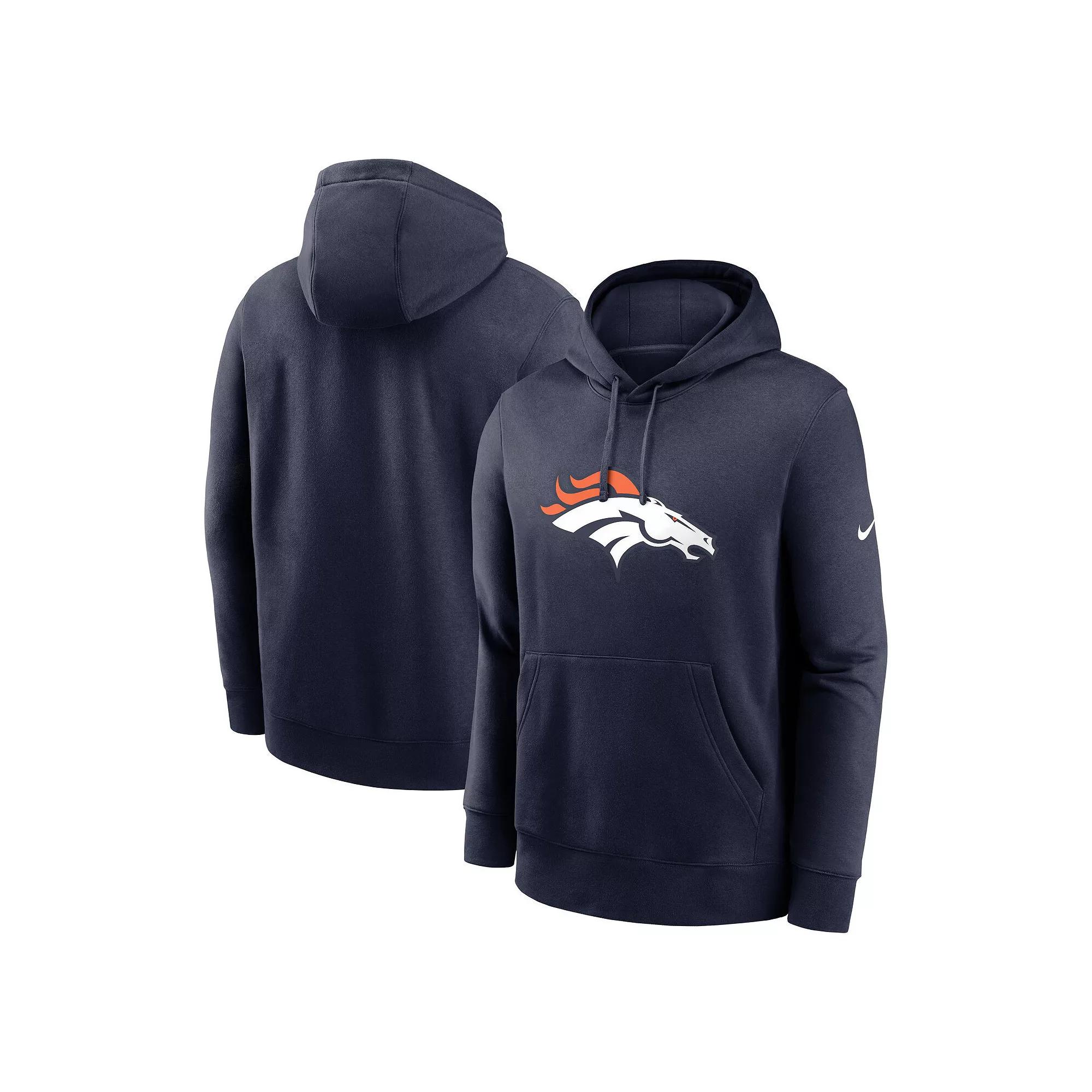 Men's Nike Navy Denver Broncos Club Logo Pullover Hoodie,  Product Image