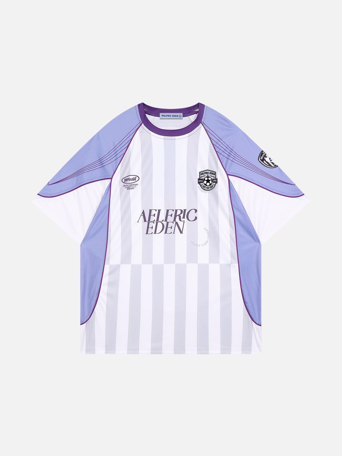 Aelfric Eden Color Blocking Stripe Soccer Jersey Product Image