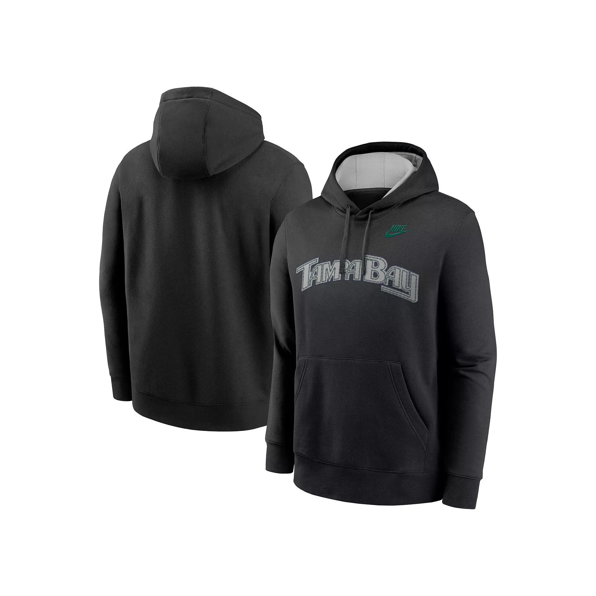 Men's Nike Black Tampa Bay Rays Rewind Club Logo Pullover Hoodie,  Product Image