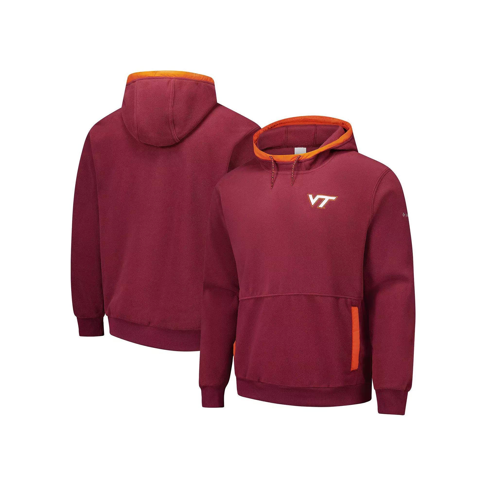 Men's Columbia Maroon Virginia Tech Hokies Flanker Fleece Pullover Hoodie,  Product Image