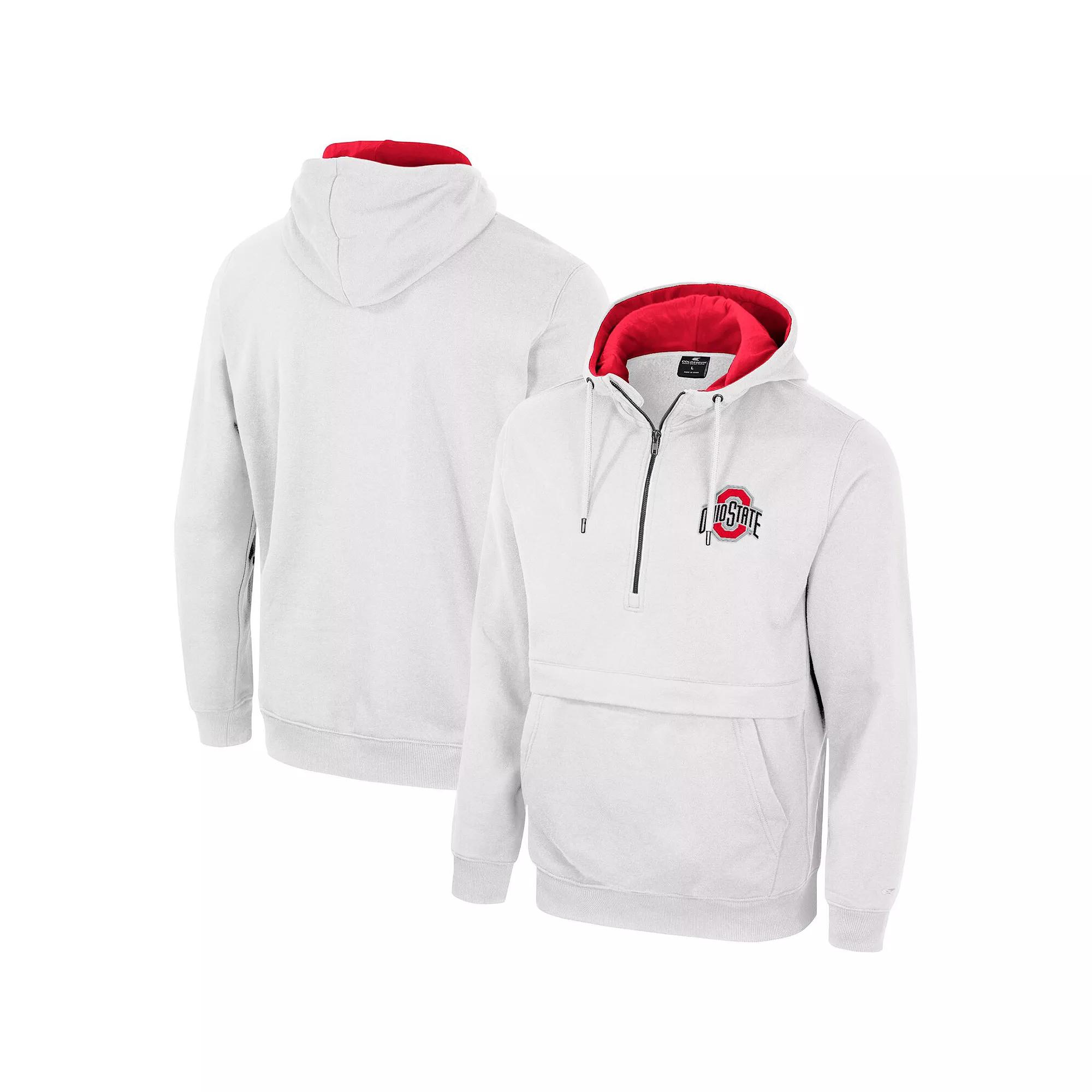 Men's Colosseum White Ohio State Buckeyes Half-Zip Hoodie, Size: 2XL Product Image