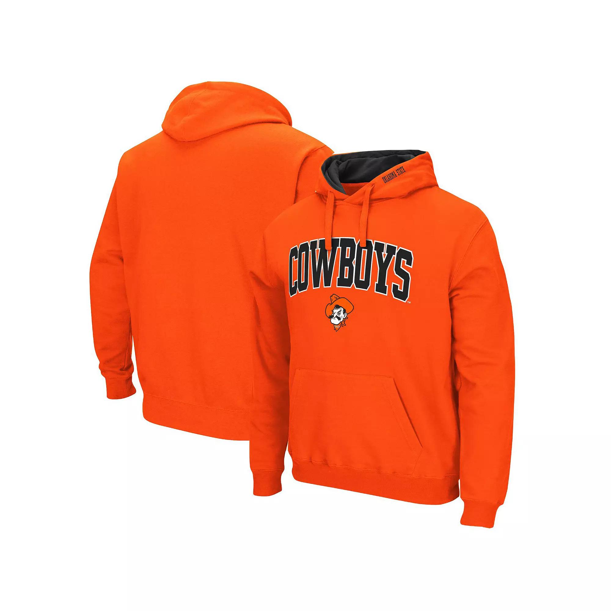 Men's Colosseum Orange Oklahoma State Cowboys Arch & Logo 3.0 Pullover Hoodie, Size: 2XL Product Image