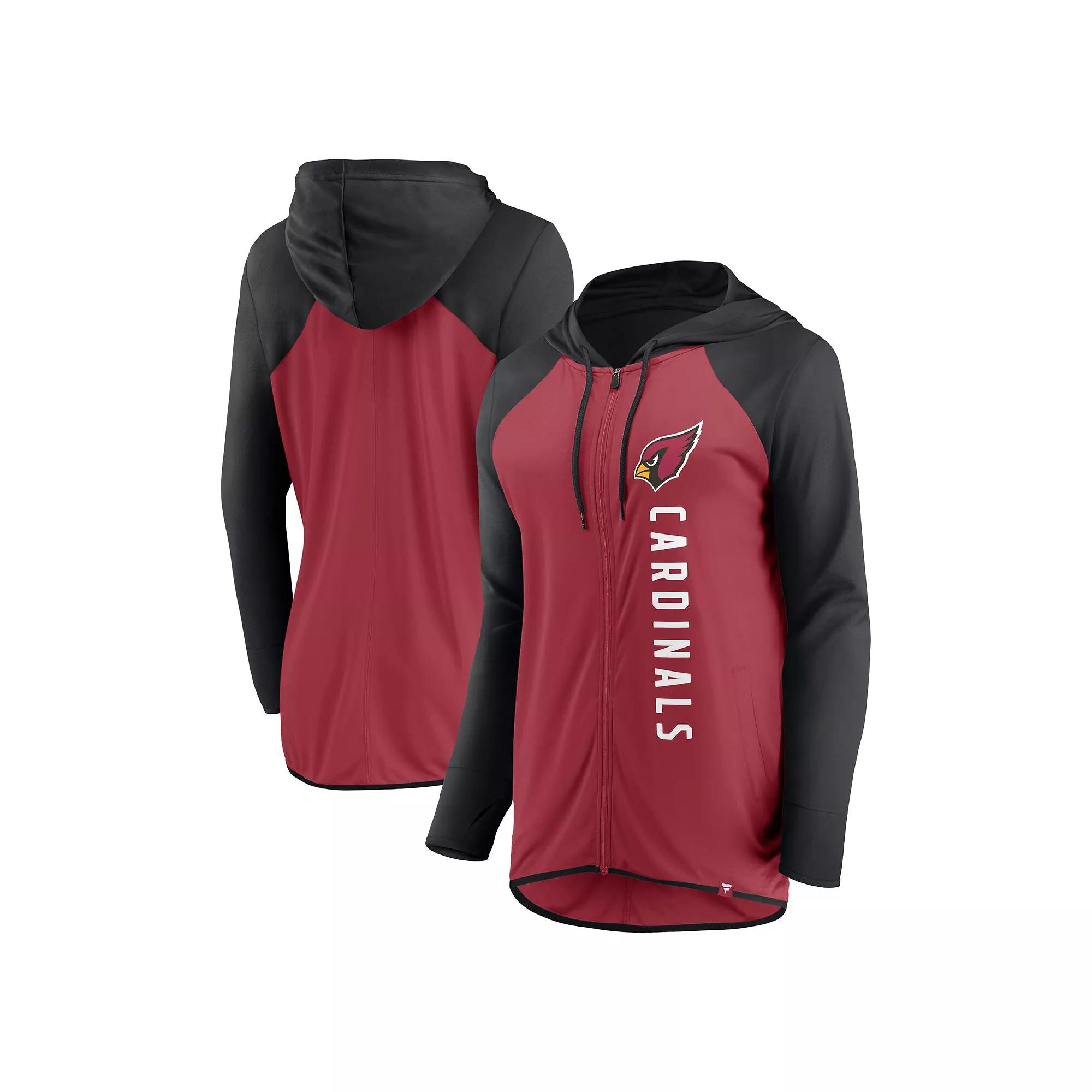 Women's Fanatics Branded Cardinal/Black Arizona Cardinals Forever Fan Full-Zip Hoodie, Size: Medium, Red Product Image