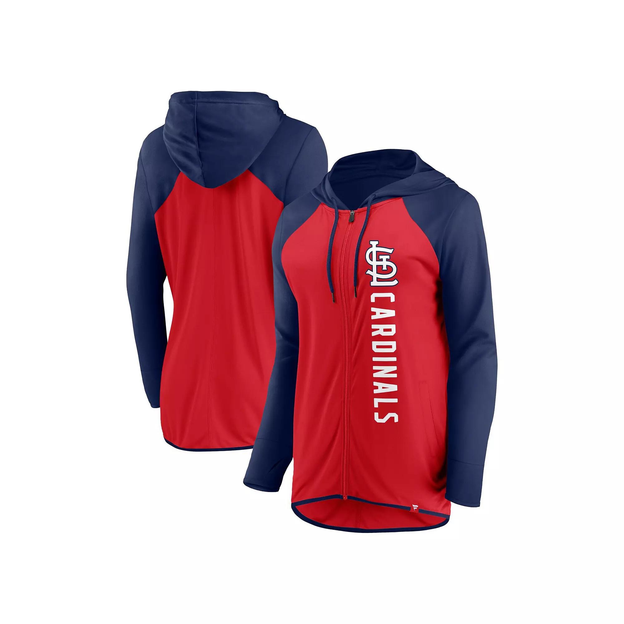 Women's Fanatics Branded Red/Navy St. Louis Cardinals Forever Fan Full-Zip Hoodie Jacket, Size: XL Product Image