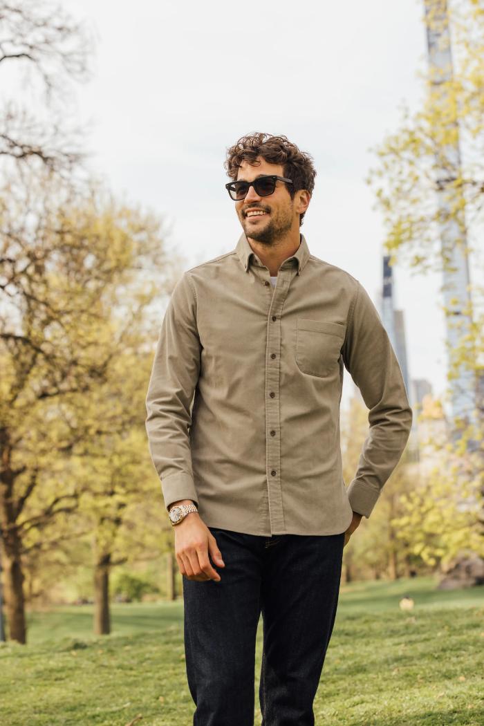 Jackson Corduroy Shirt - Khaki Solid Product Image