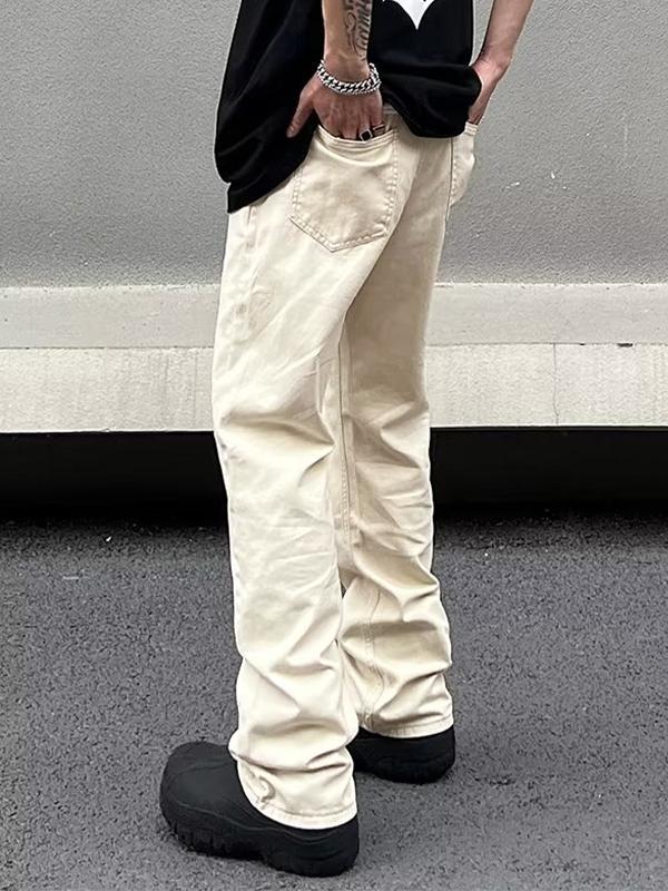 Men's Vintage Wash Flared Loose Jeans Product Image