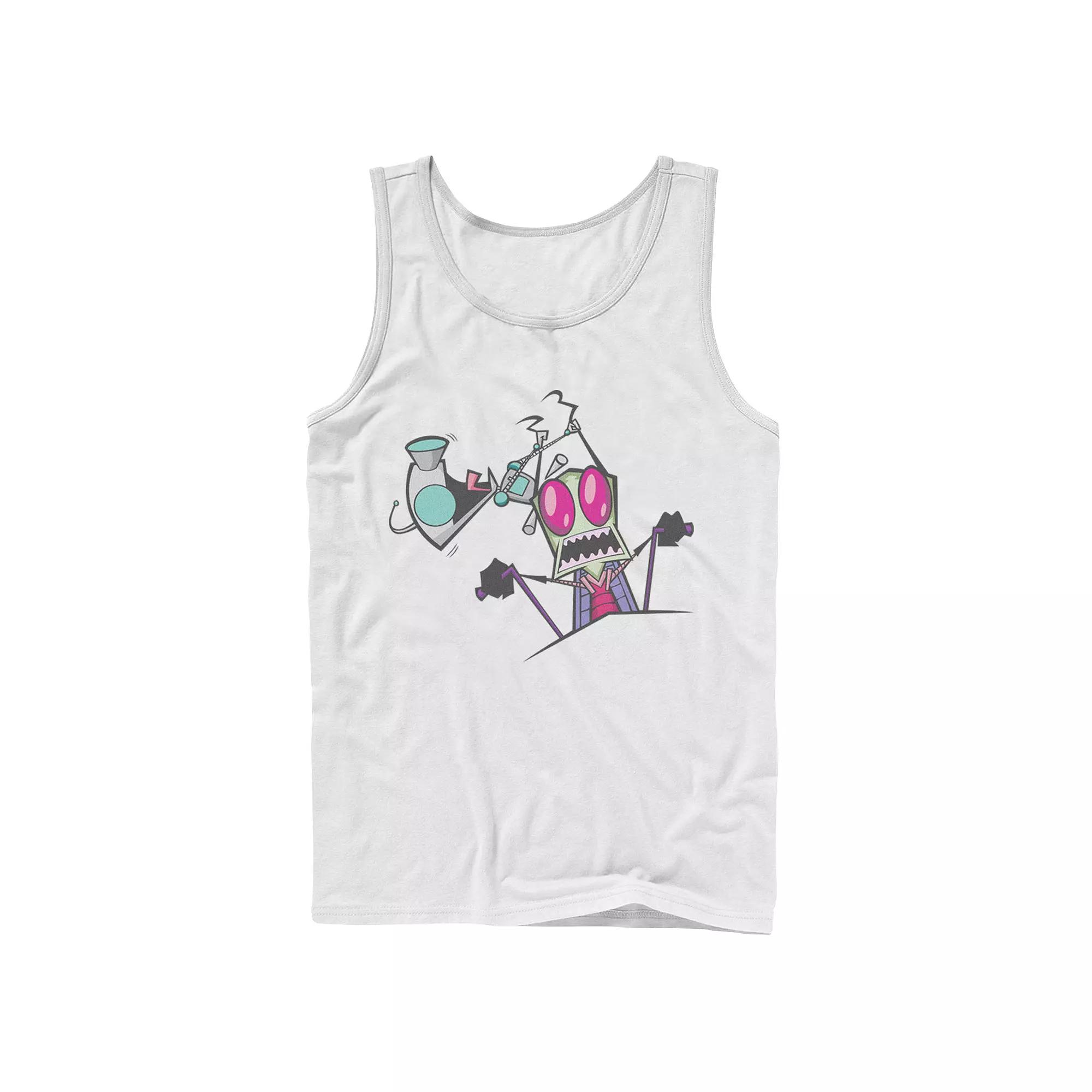 Men's Nickelodeon Invader Zim Gir Pulling Zim's Antennas Portrait Graphic Graphic Tank Top,  Product Image