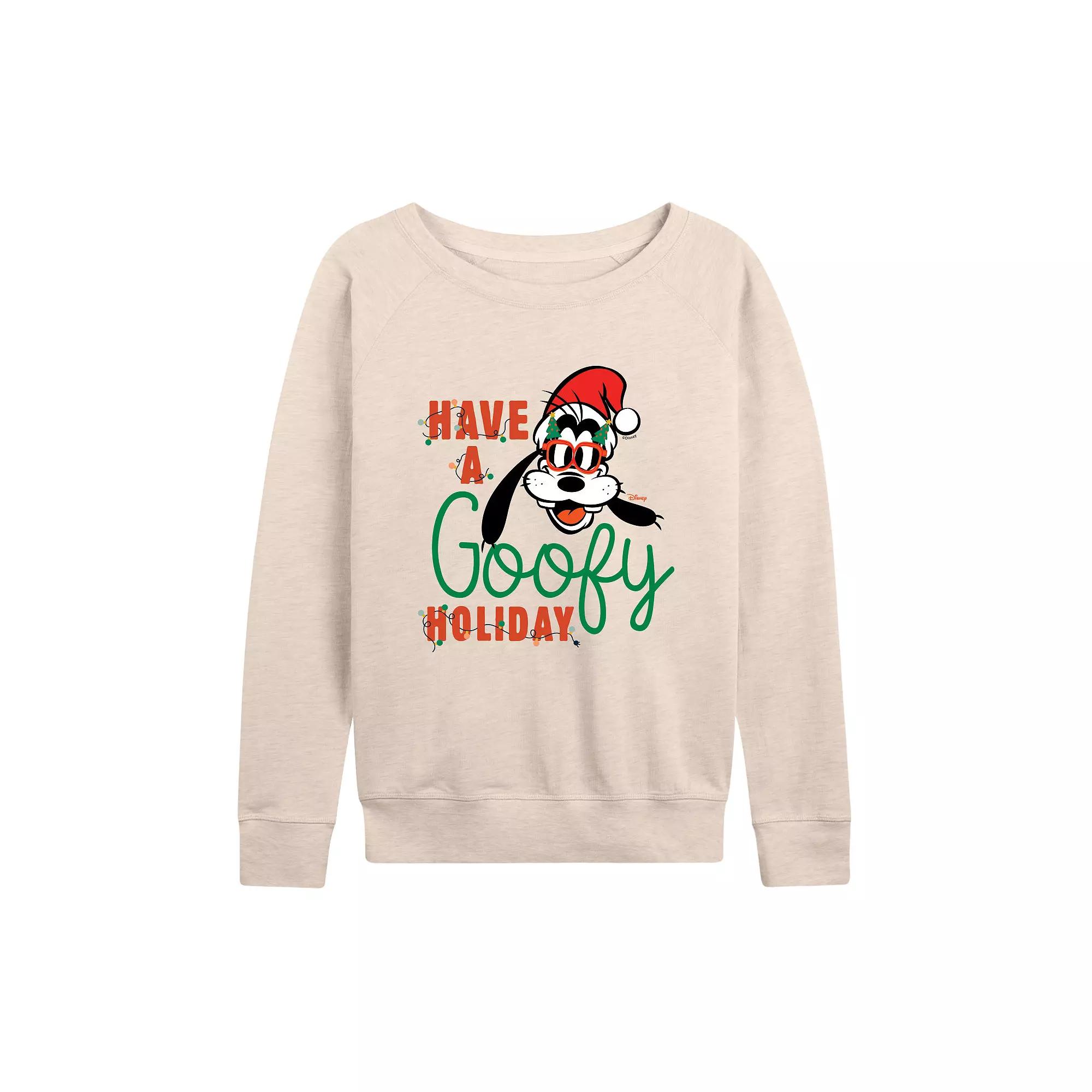 Disney's Goofy Women's Holiday French Terry Long Sleeve Tee,  Product Image