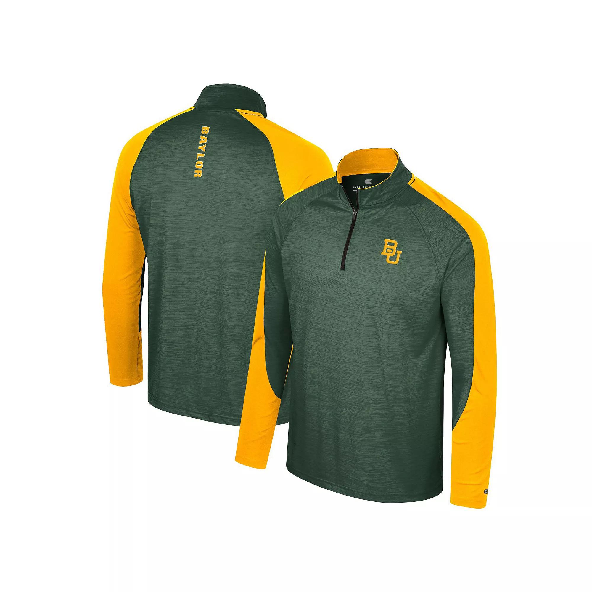 Men's Colosseum Green Baylor Bears Langmore Raglan Quarter-Zip Top, Size: Large, Bay Green Product Image