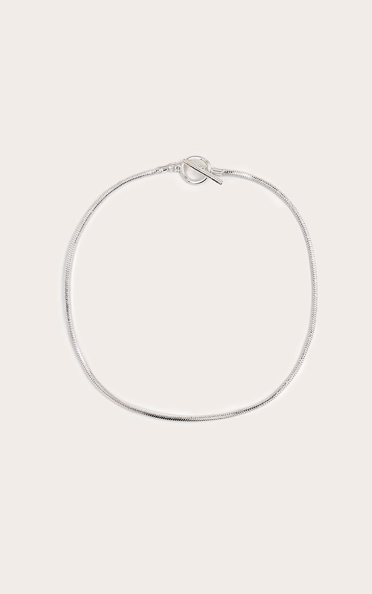 Silver Snake Chain T Bar Bracelet Product Image
